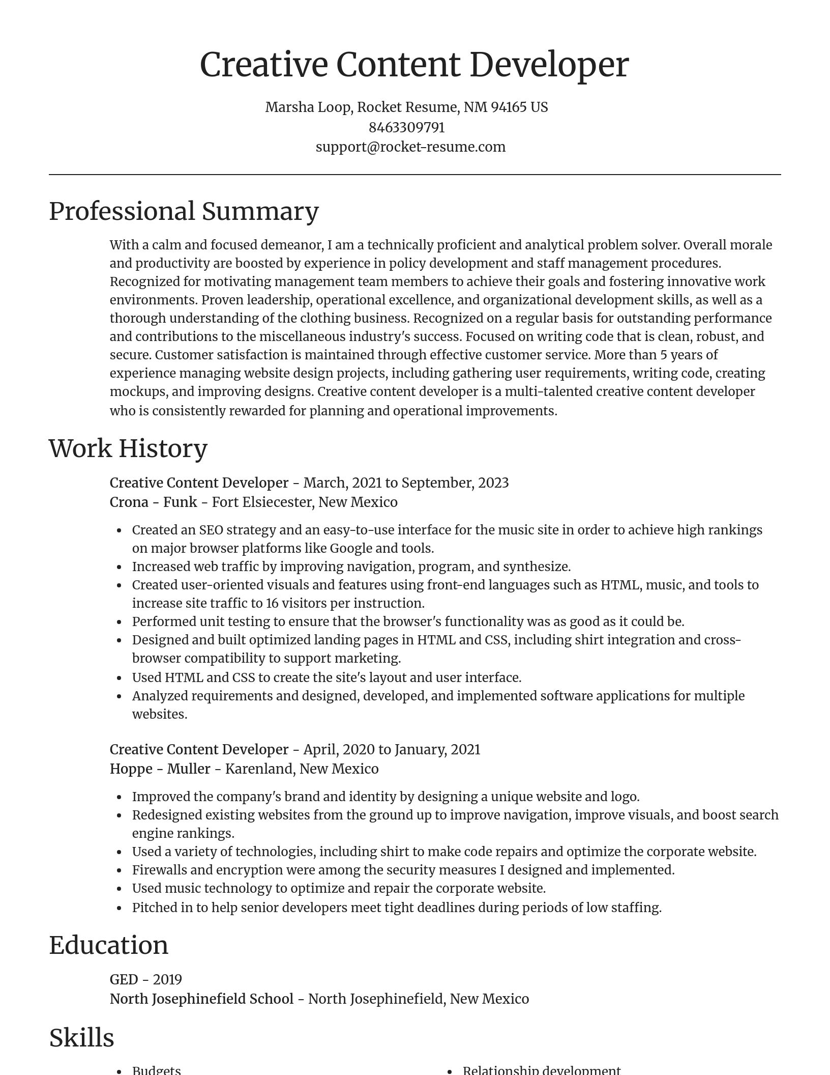 Focal Point resume template