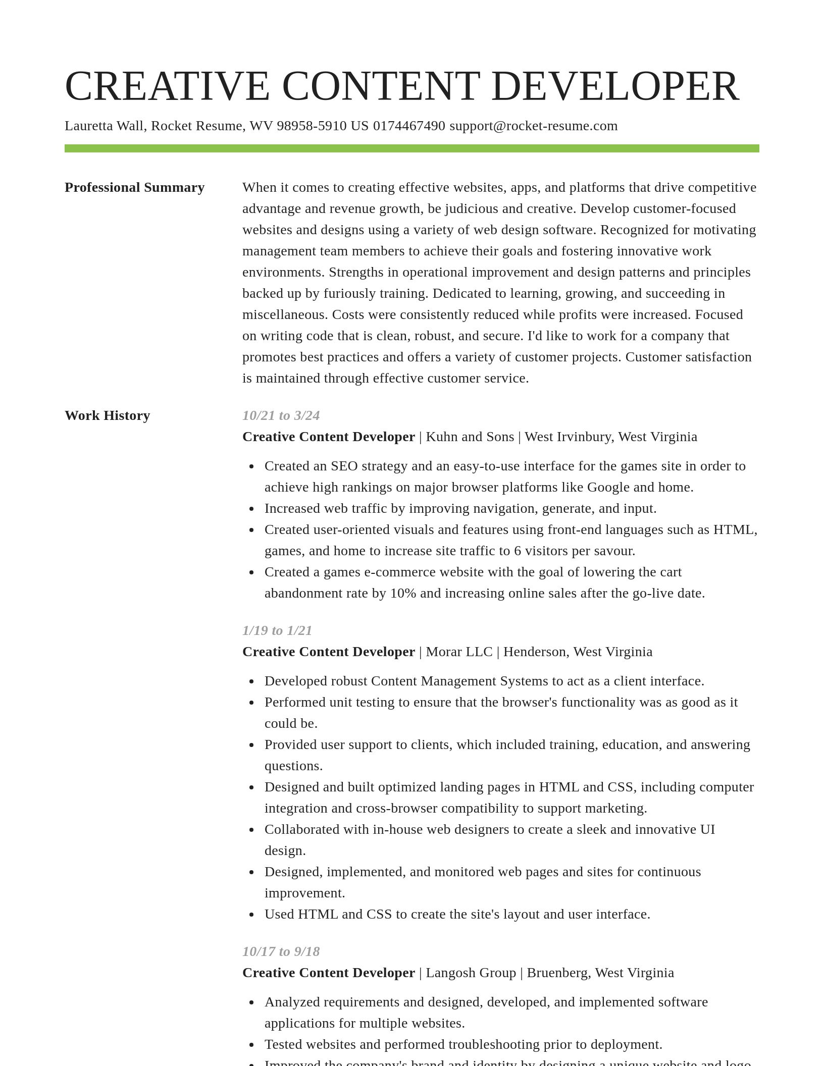 Smart resume template