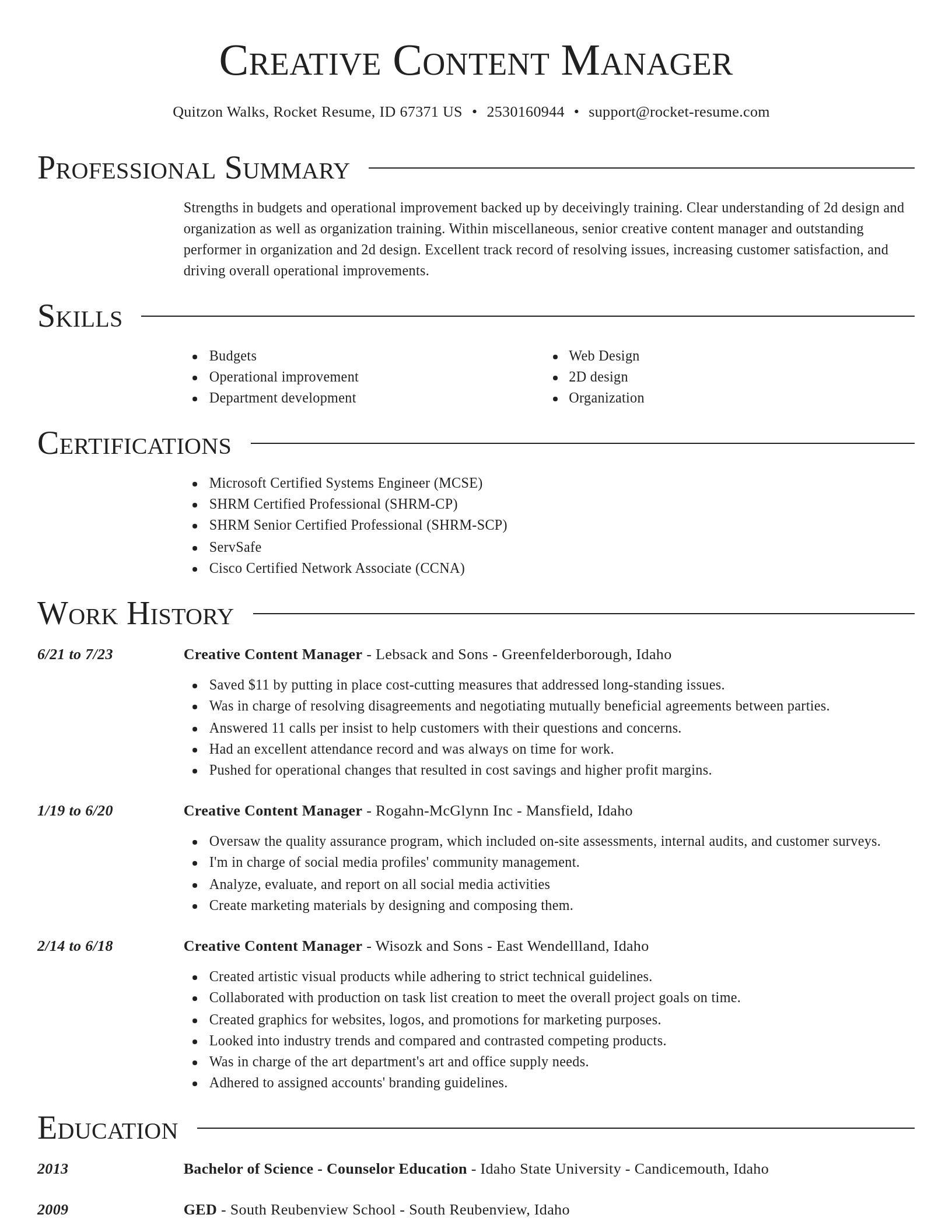 Director resume template