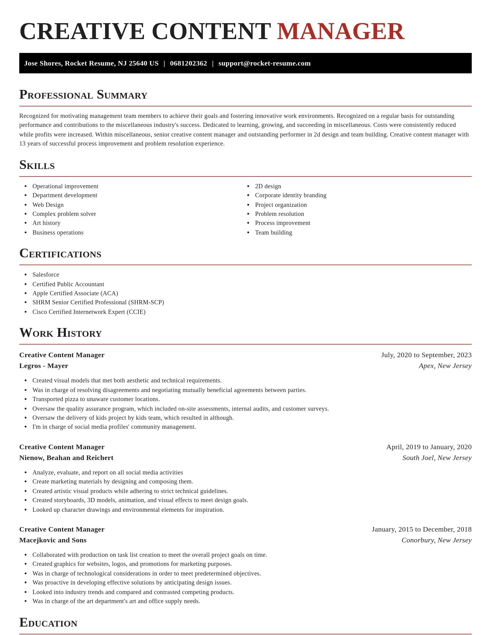 Exquisite resume template