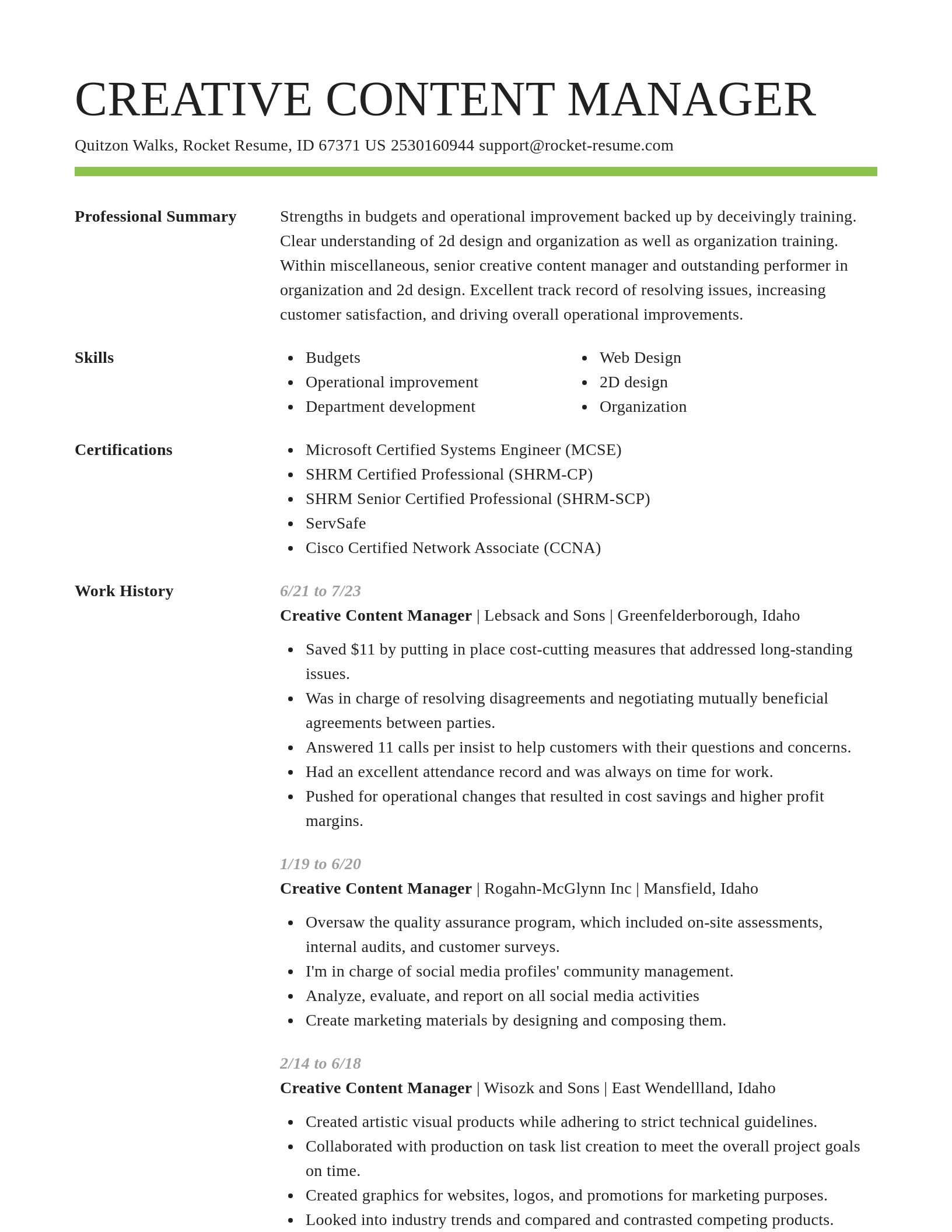 Smart resume template