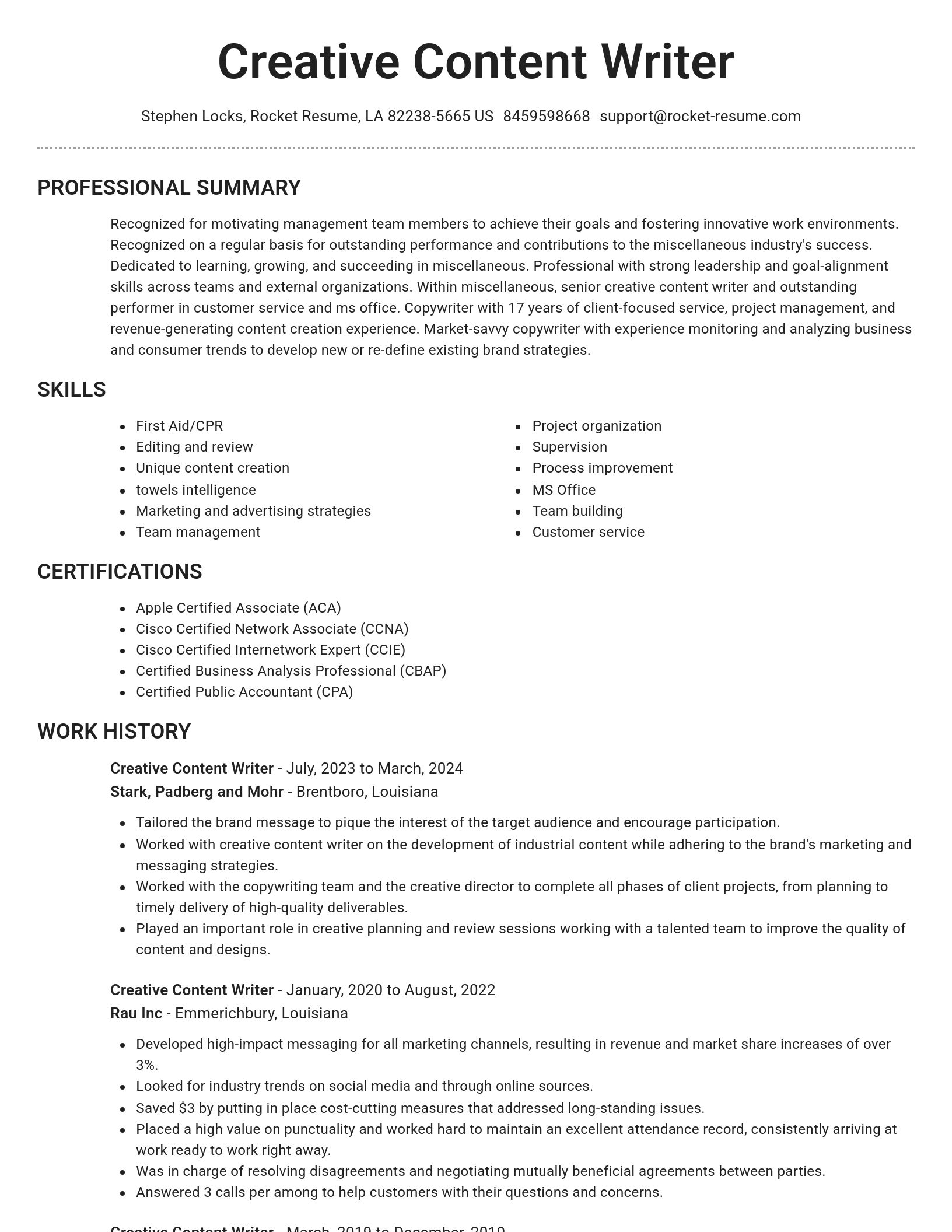 Brilliant resume template
