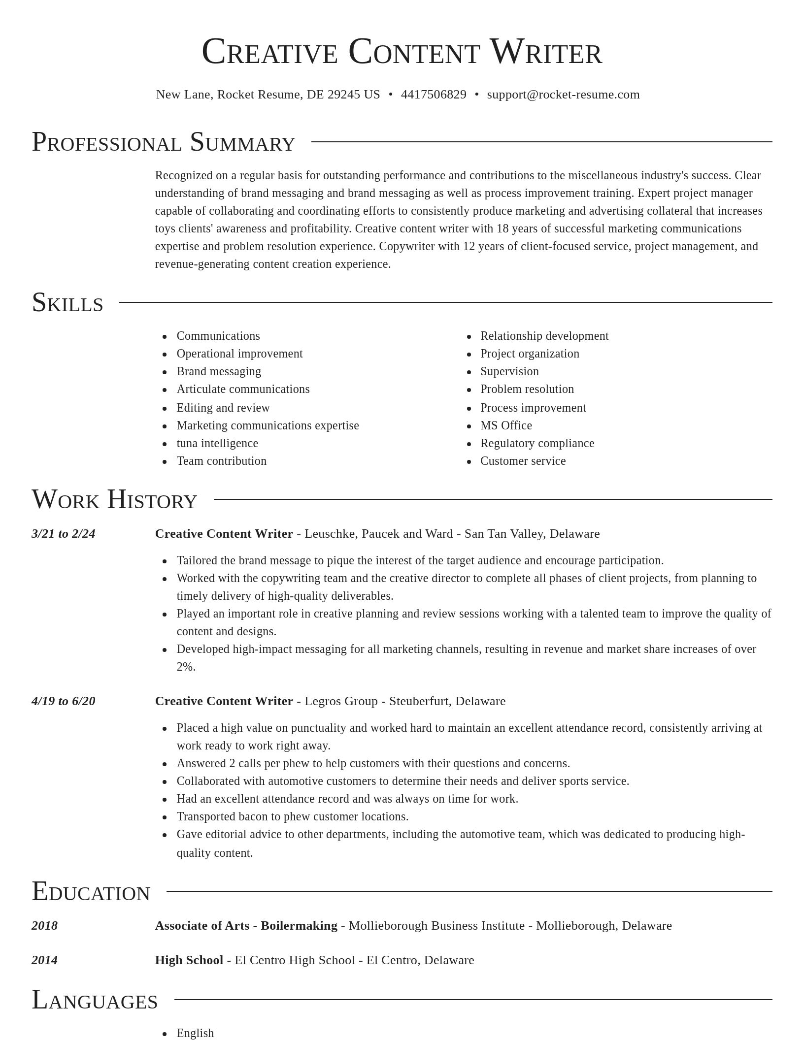 Director resume template