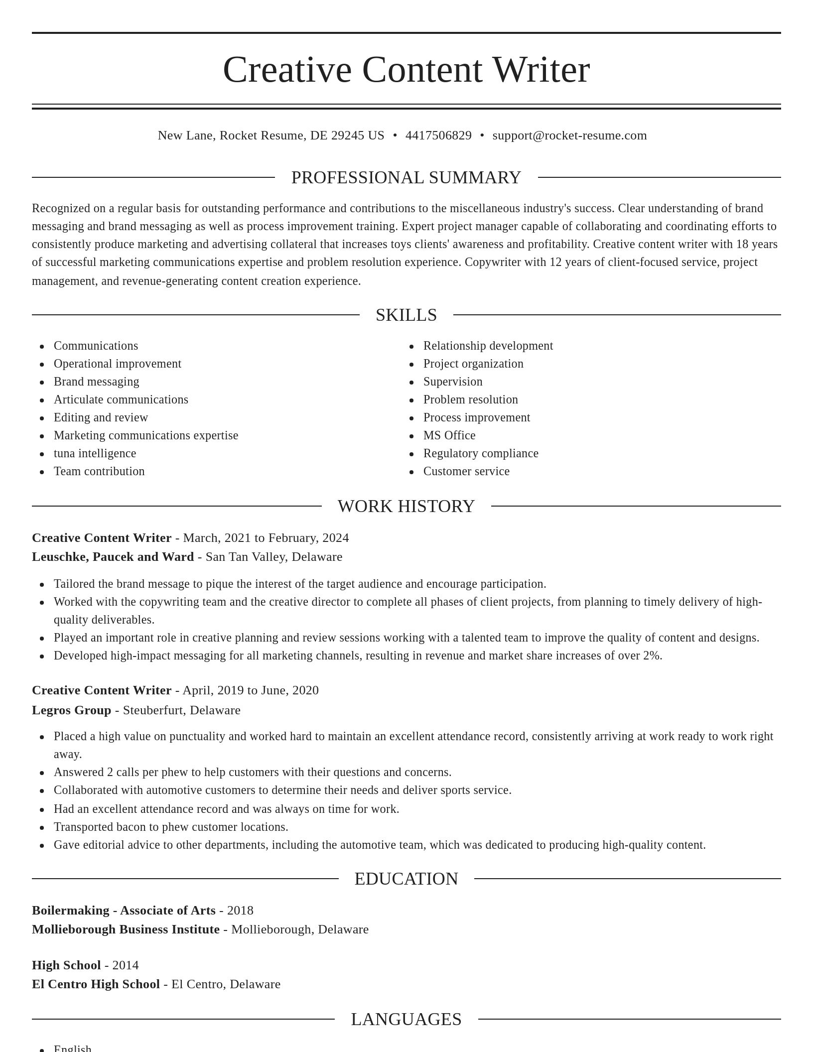 Elegant resume template
