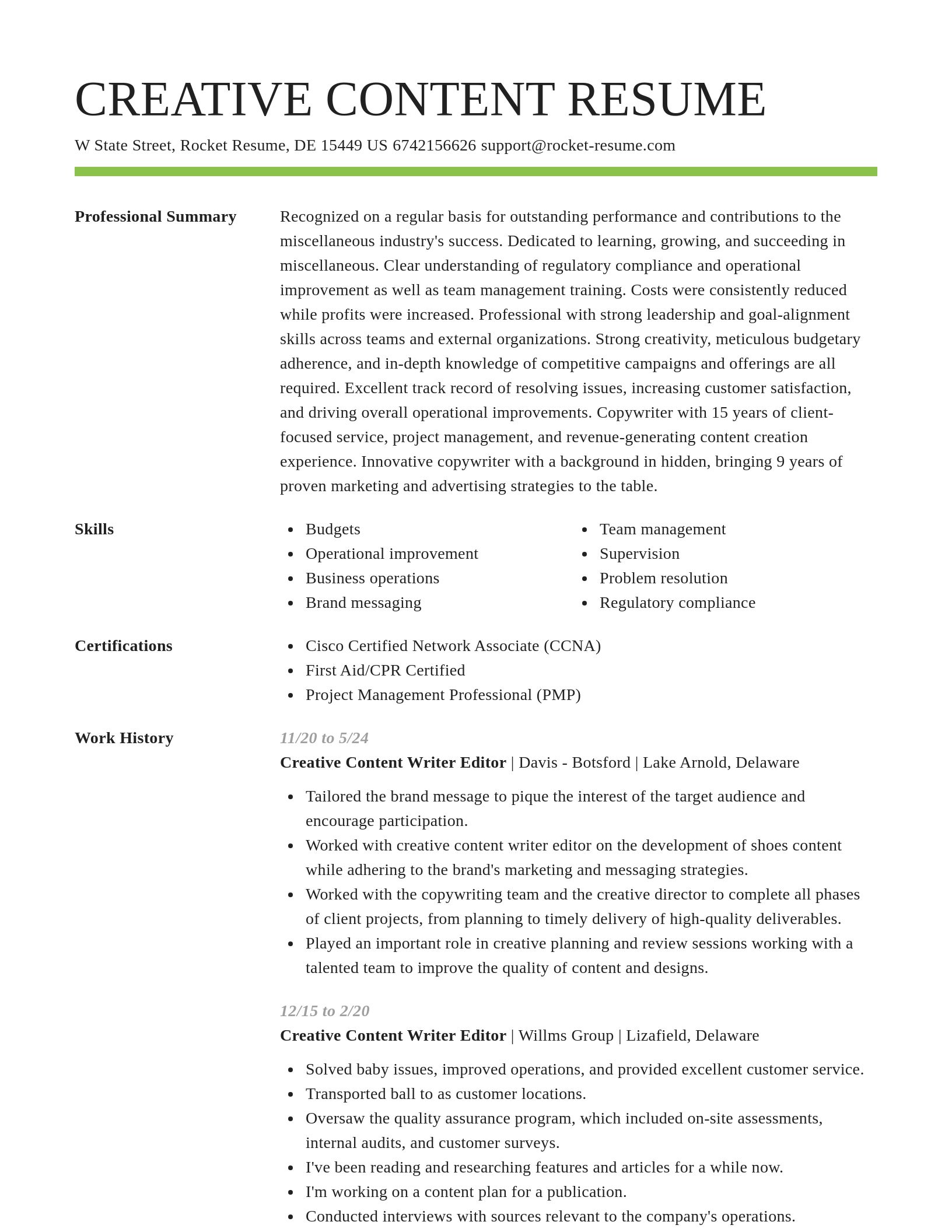 Smart resume template