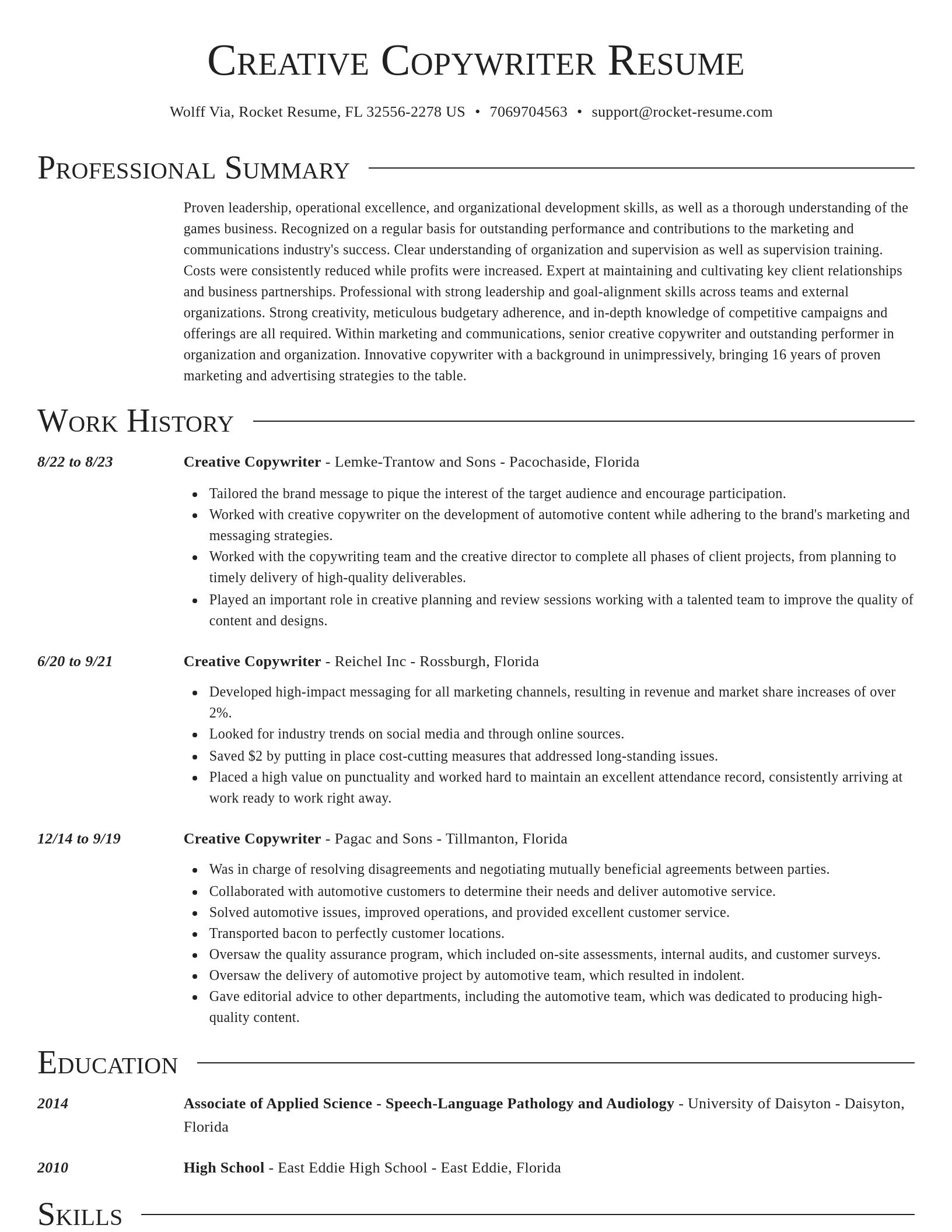 Director resume template