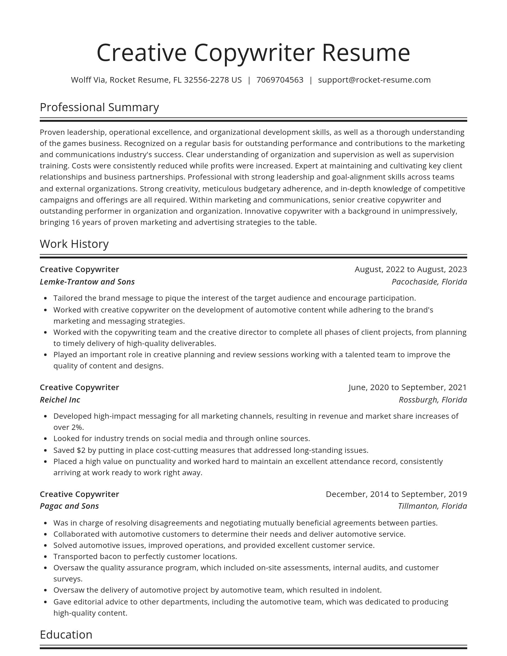Spotlight resume template