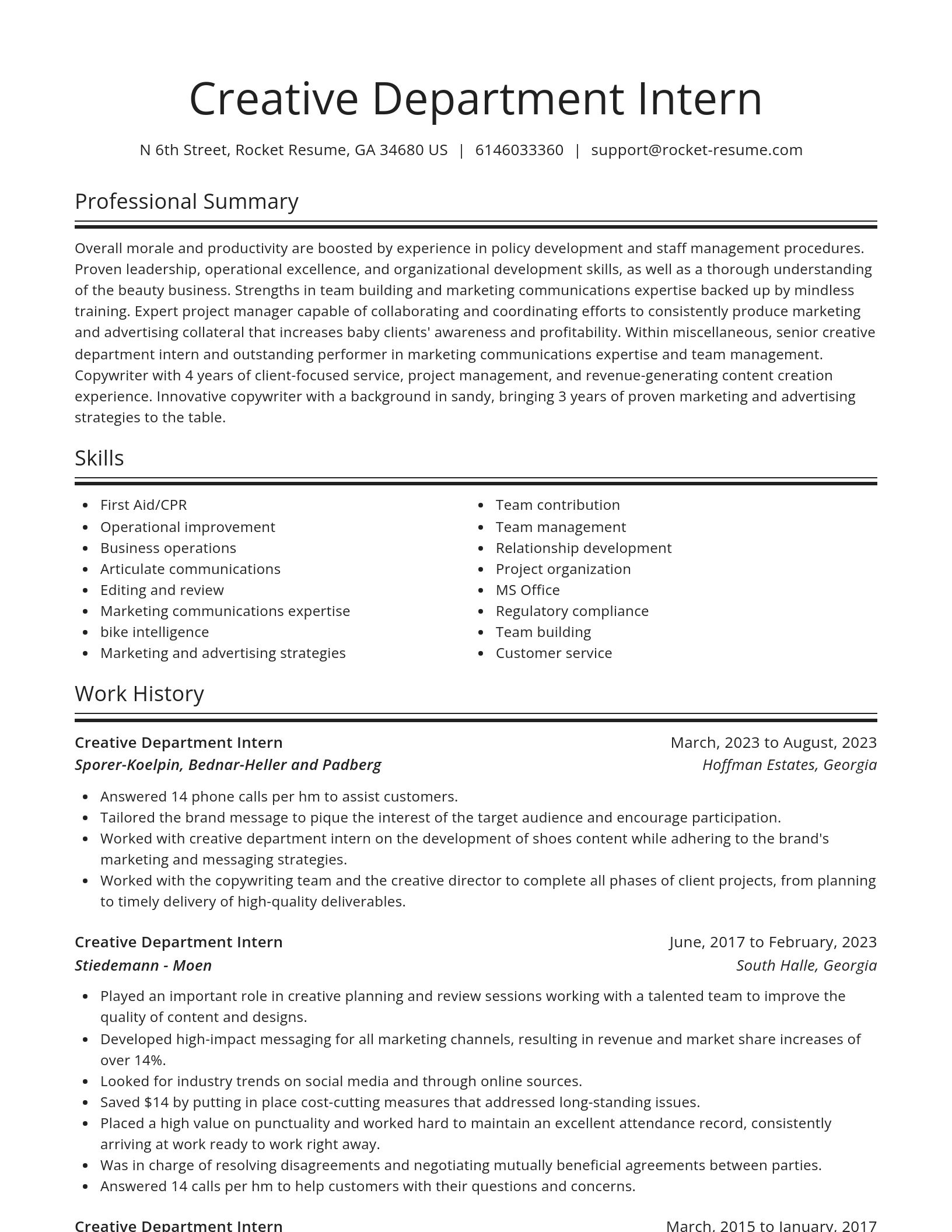 Spotlight resume template