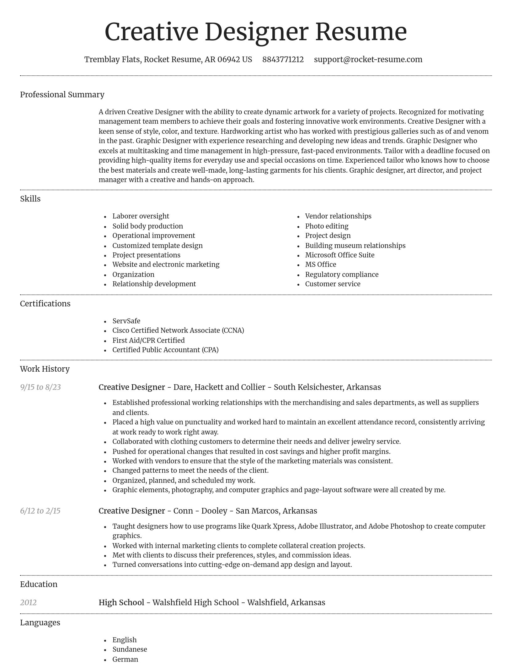 Dignified resume template