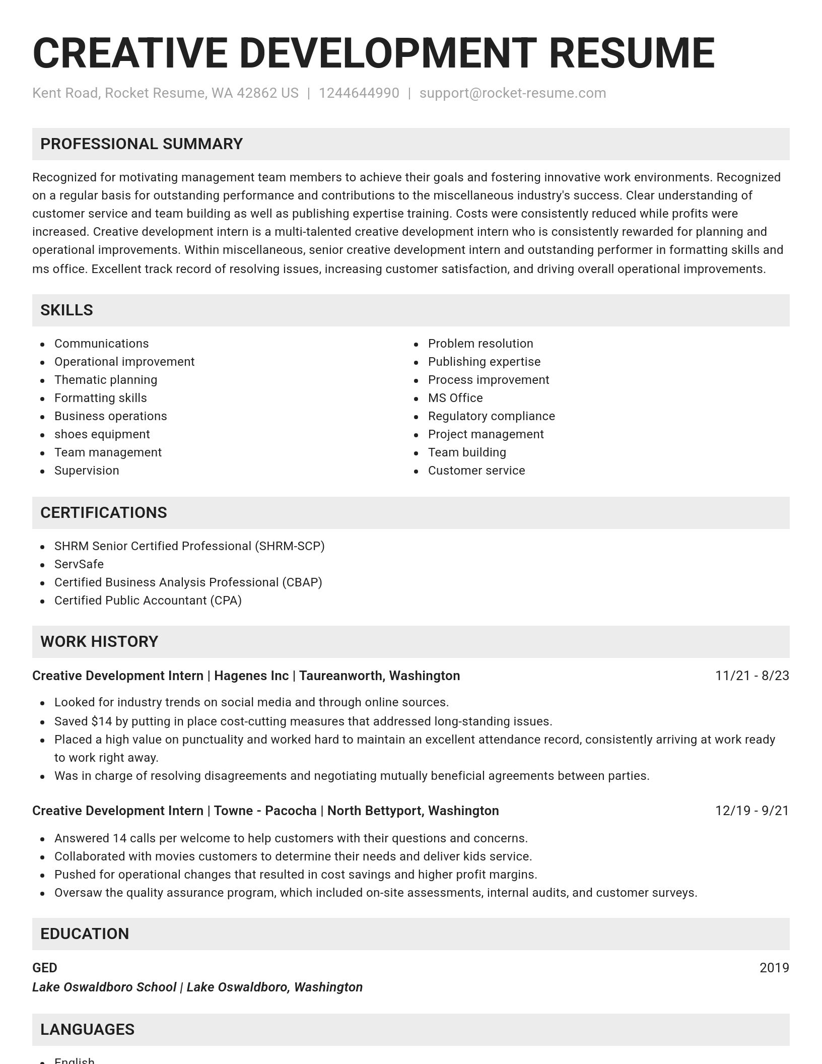Genius resume template