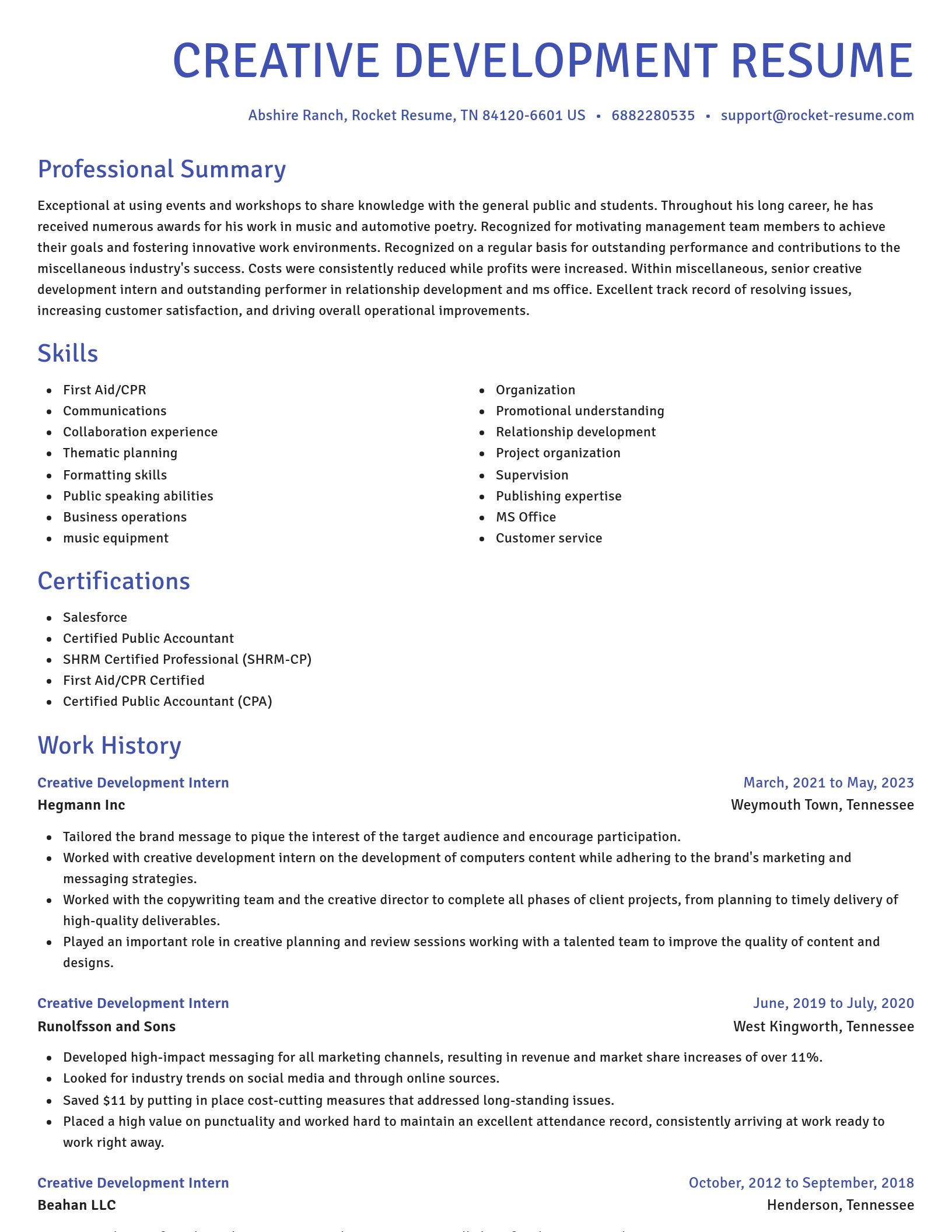 Novel resume template