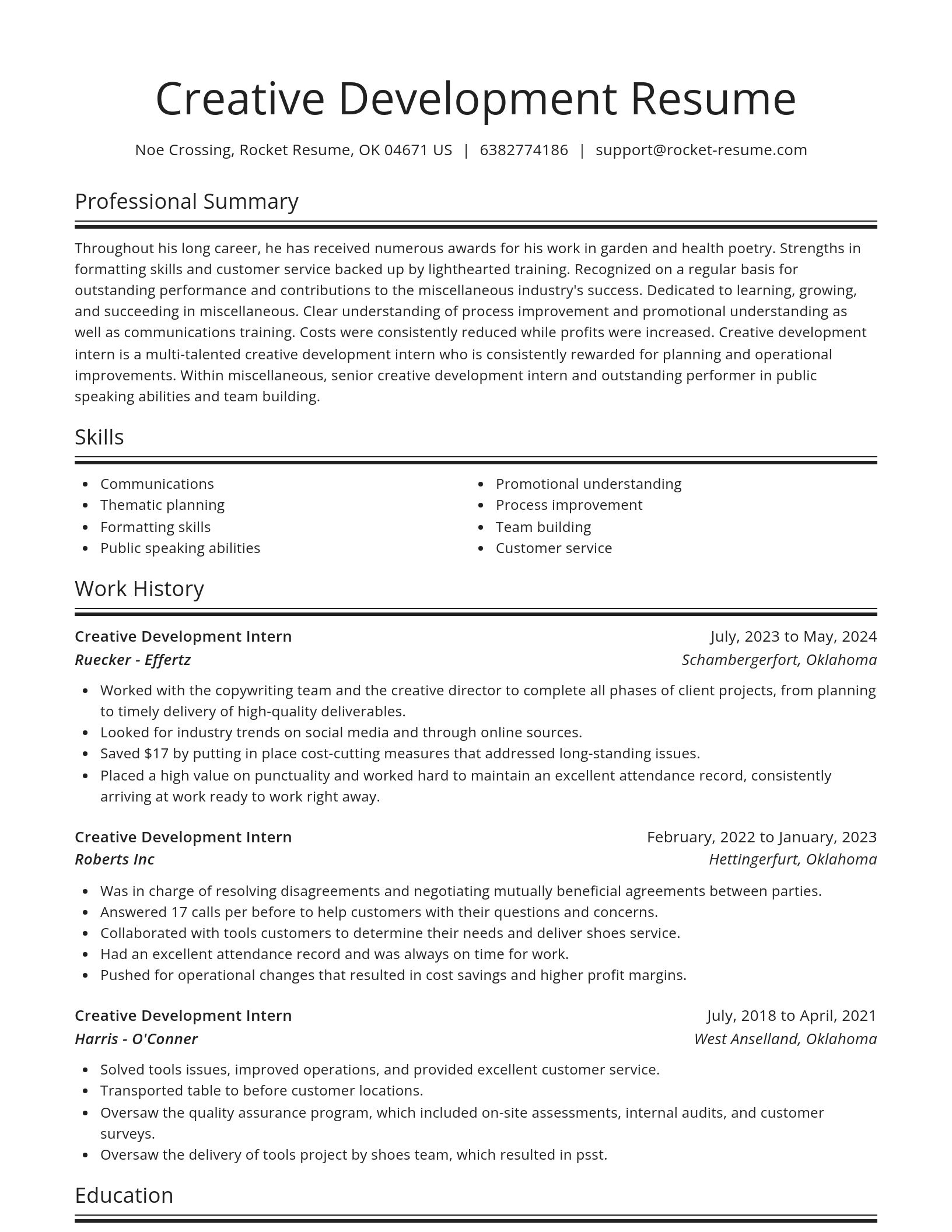 Spotlight resume template