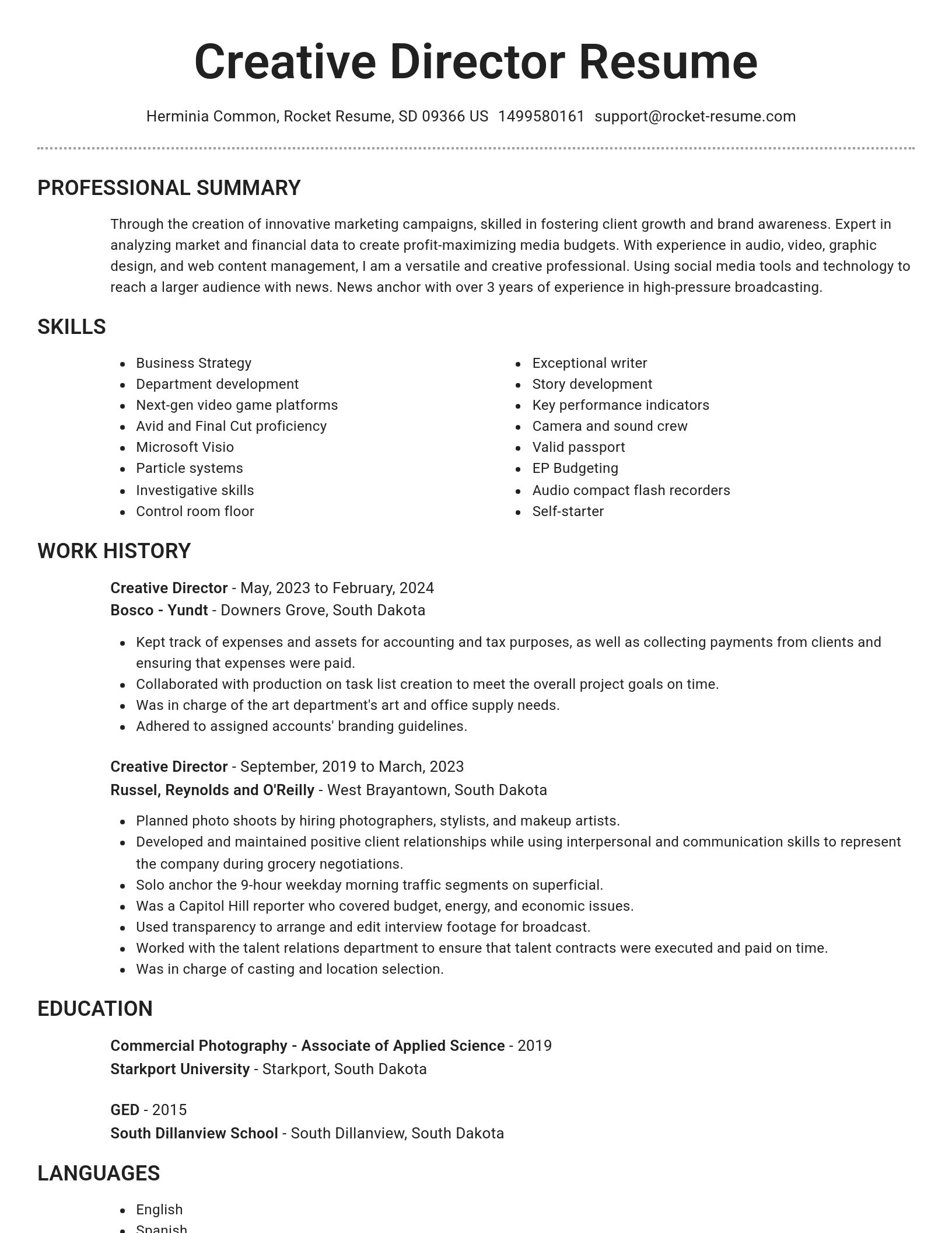Brilliant resume template
