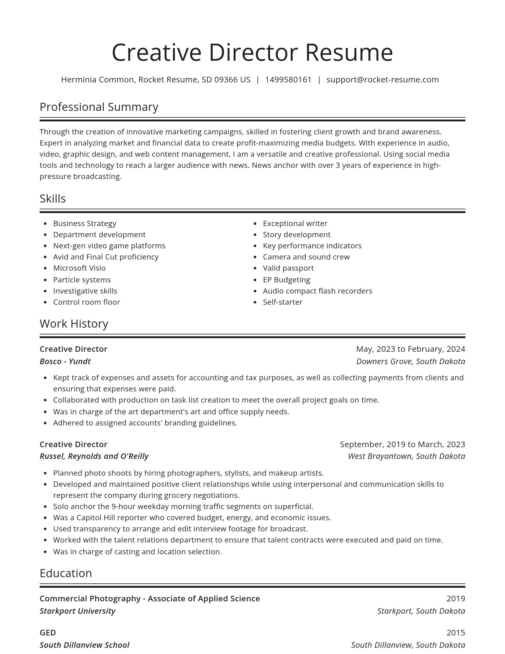 Spotlight resume template
