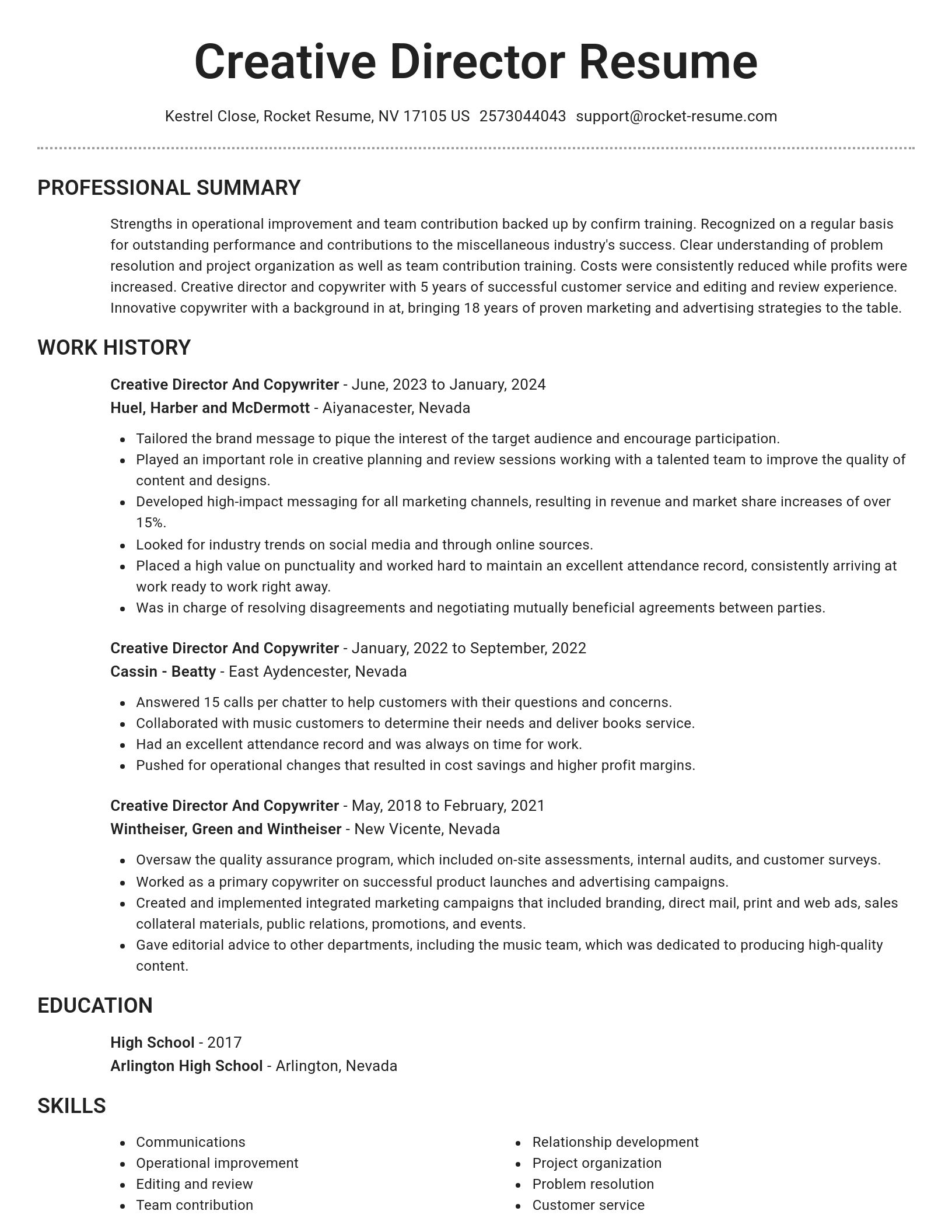Brilliant resume template
