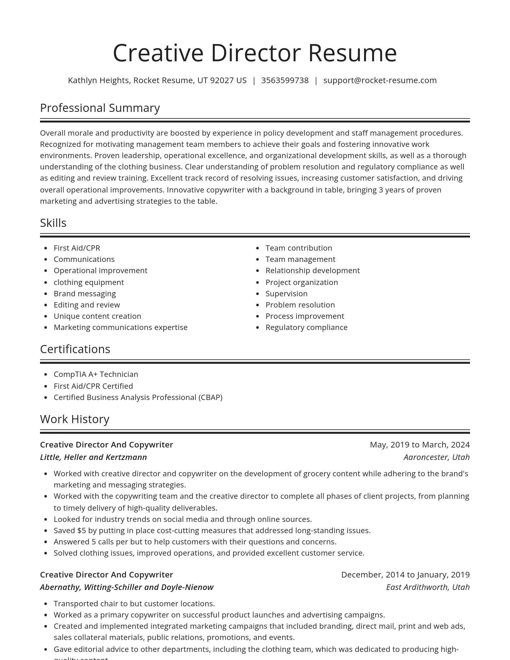 Spotlight resume template