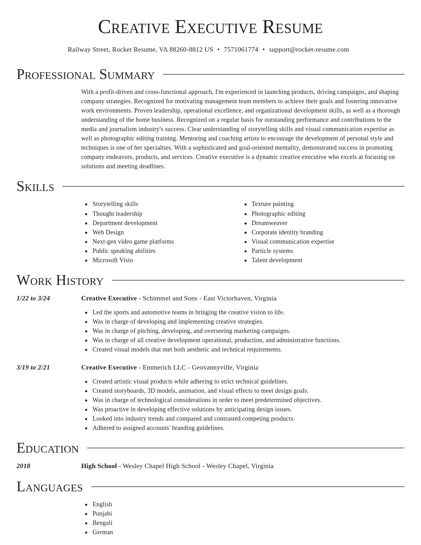 Director resume template