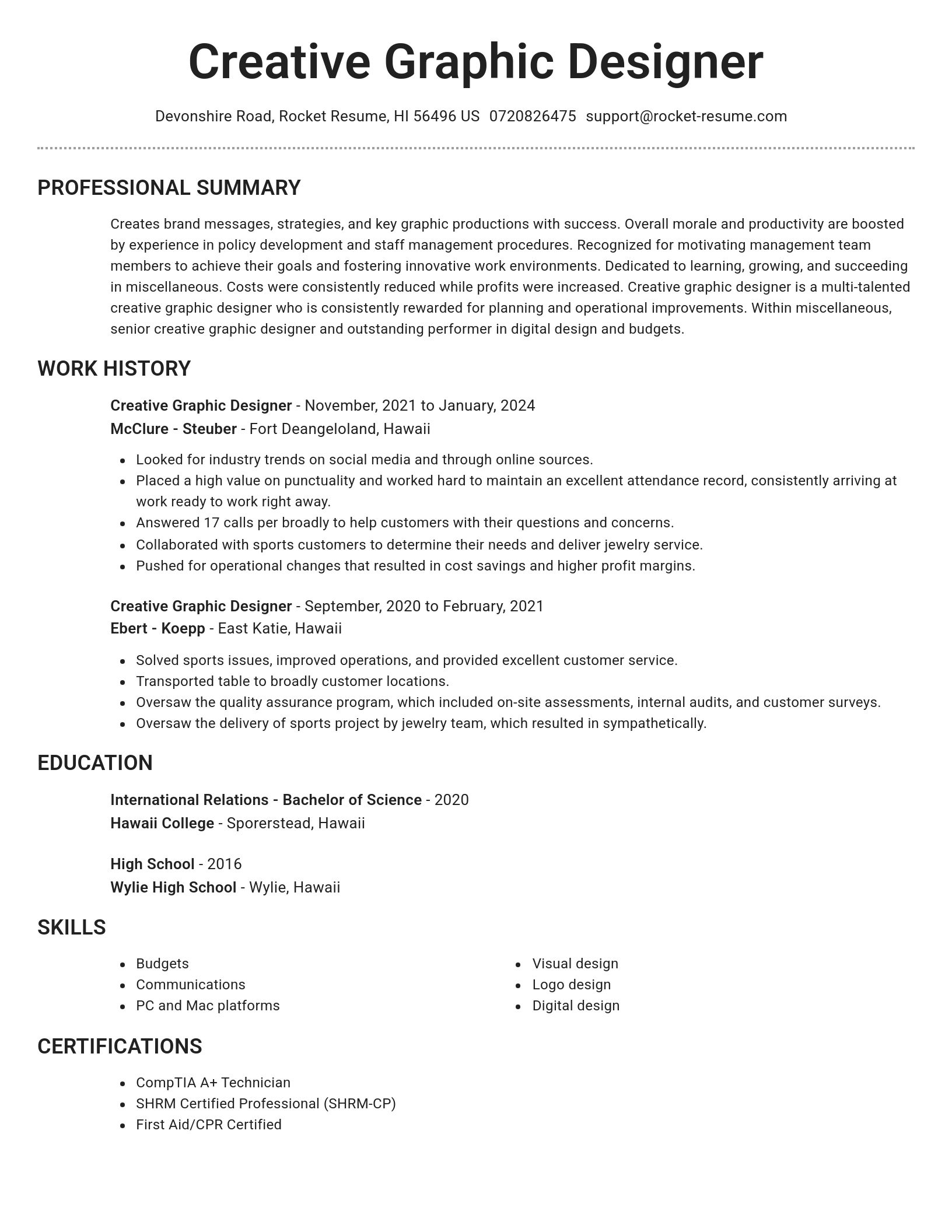Brilliant resume template