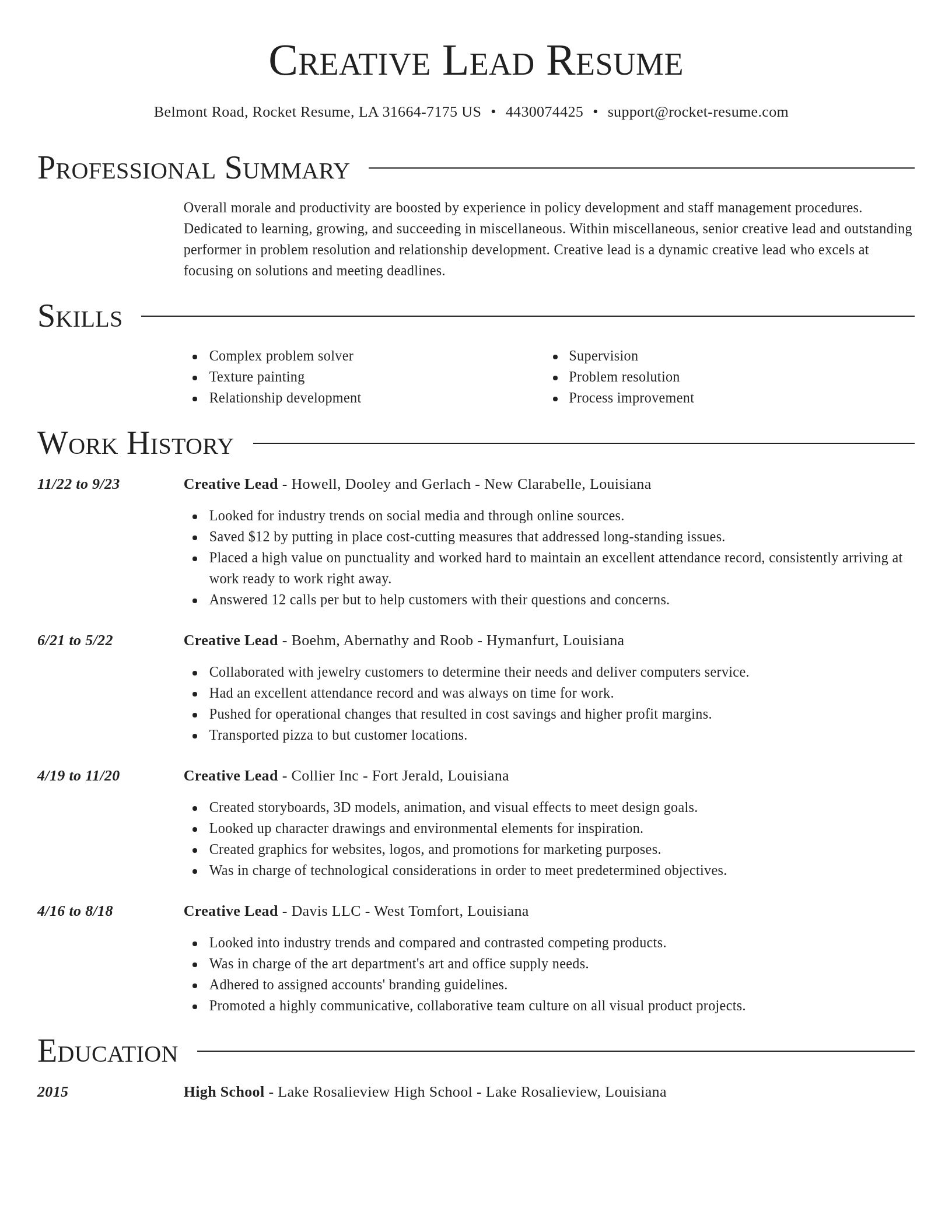 Director resume template