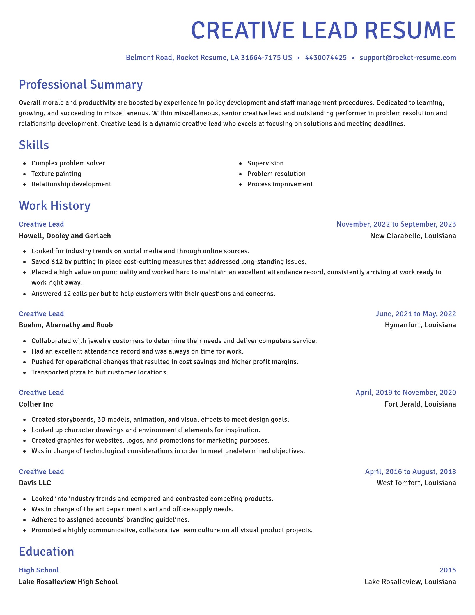 Novel resume template