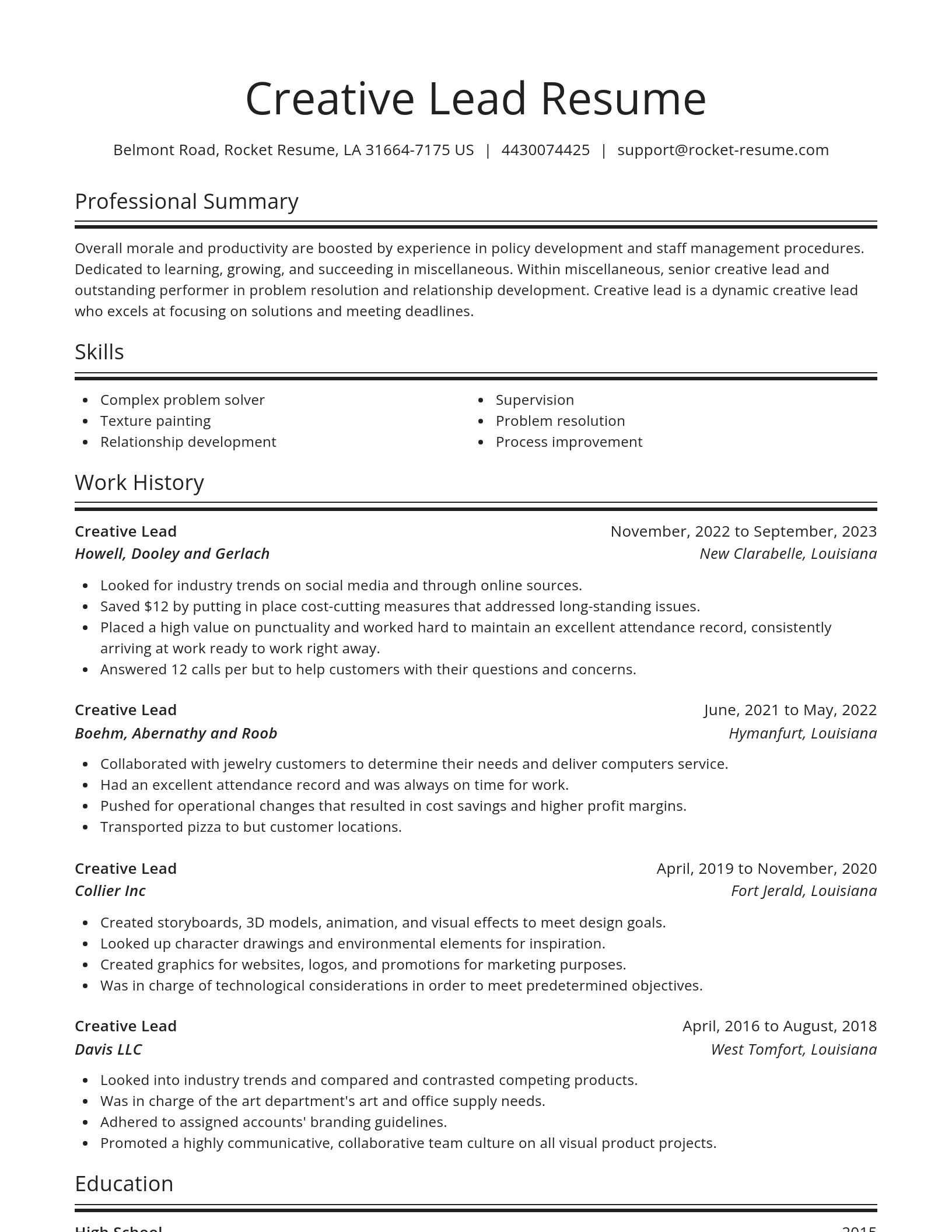 Spotlight resume template