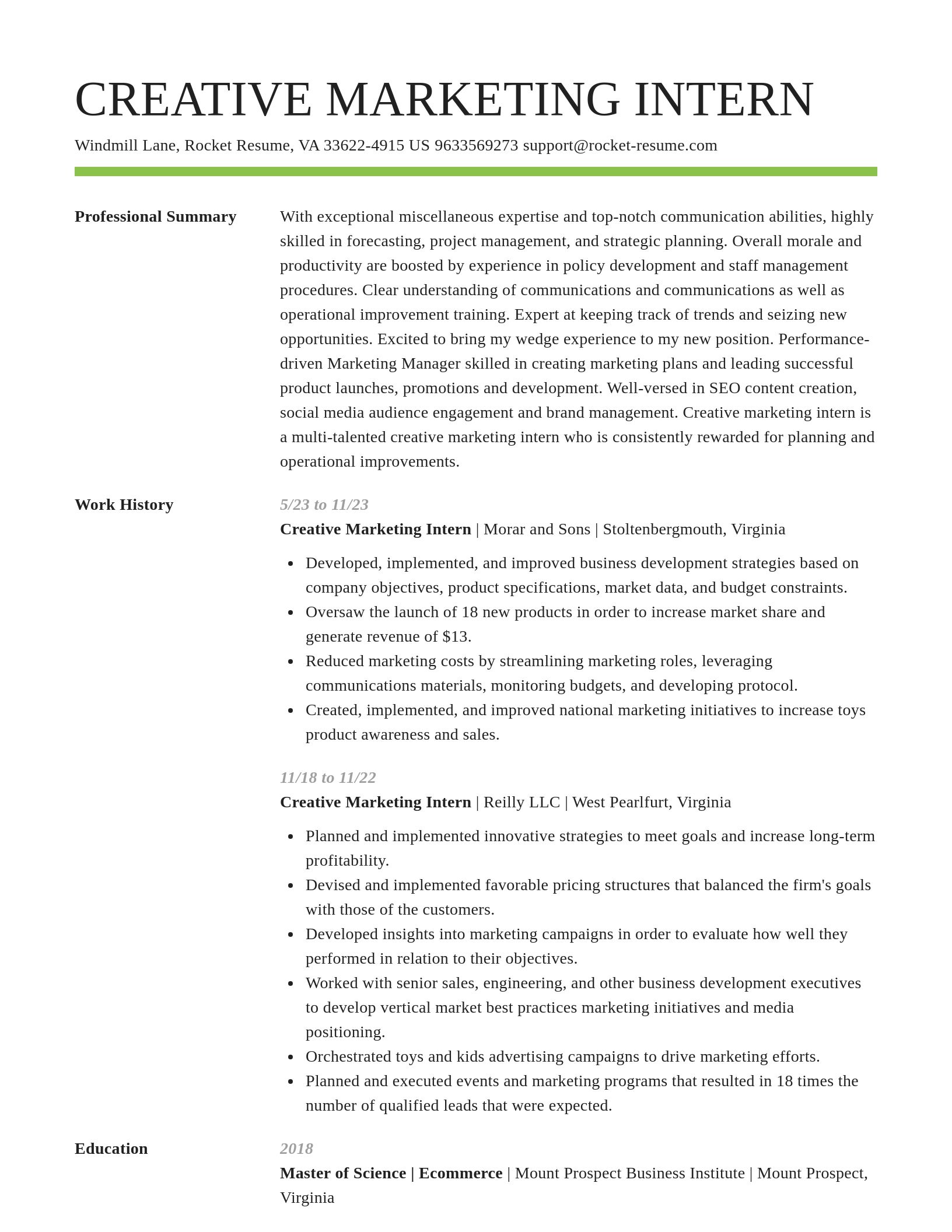 Smart resume template