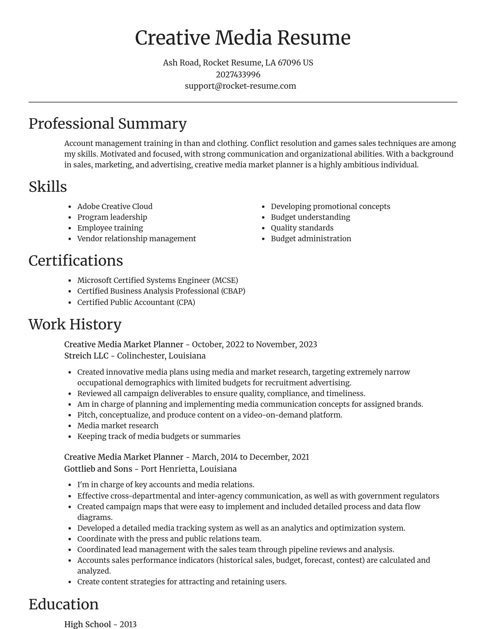 Focal Point resume template
