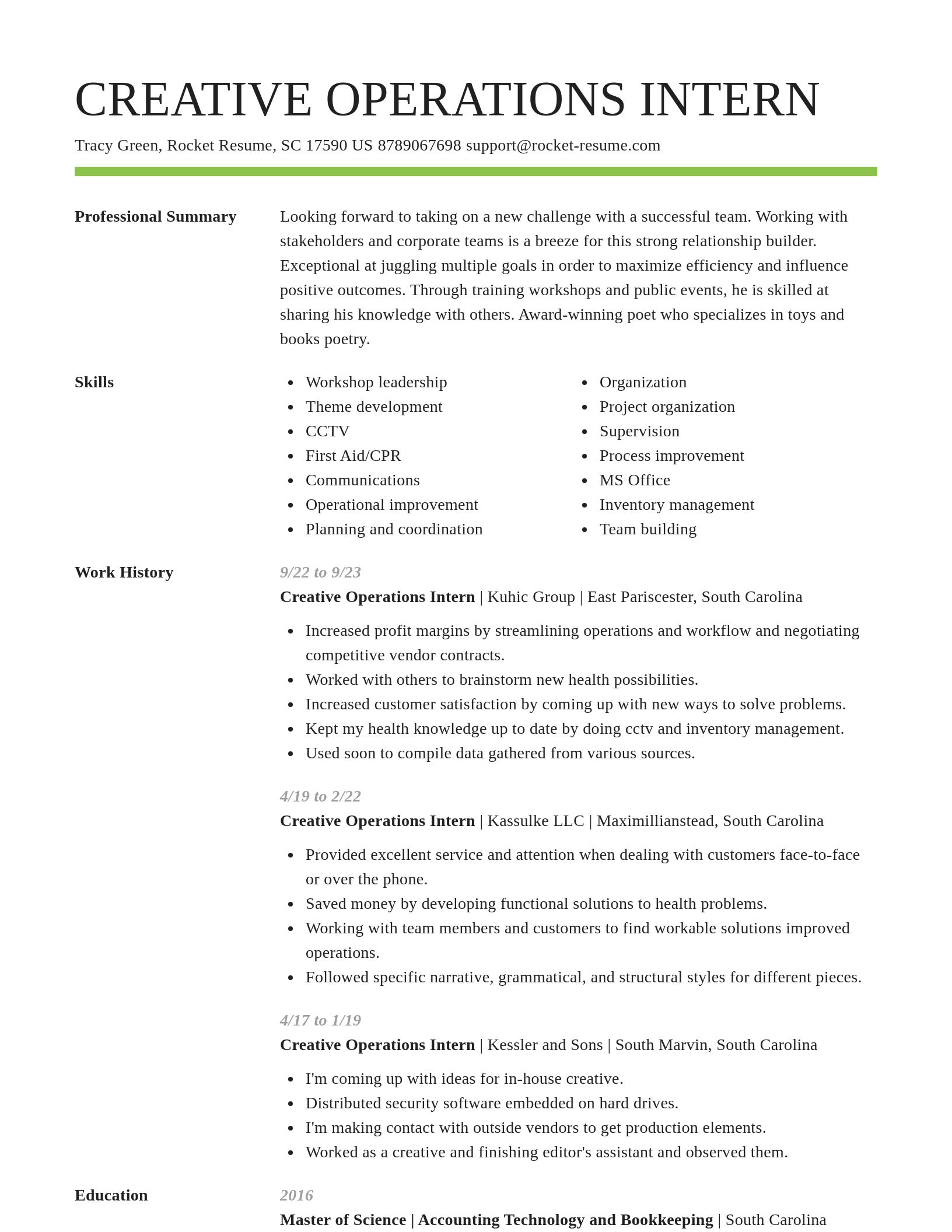 Smart resume template