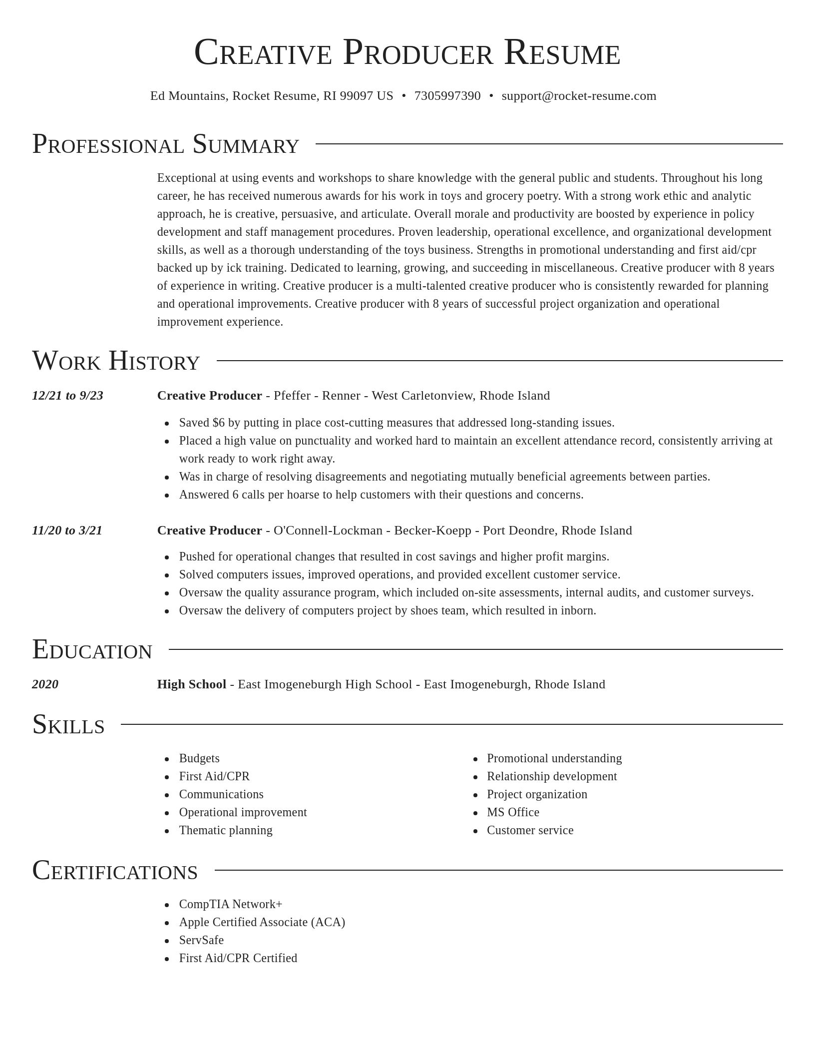 Director resume template