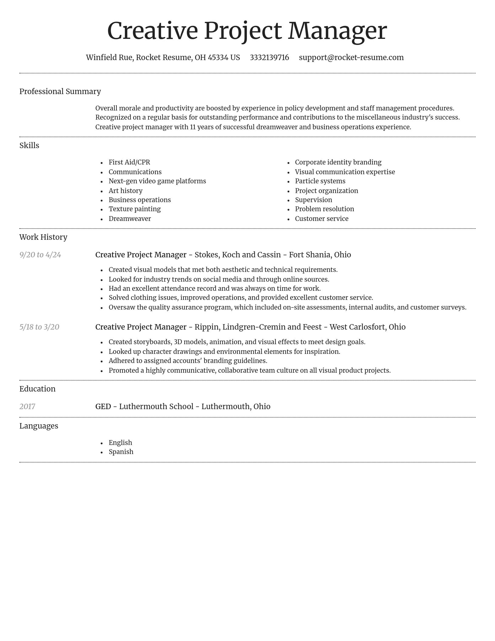 Dignified resume template