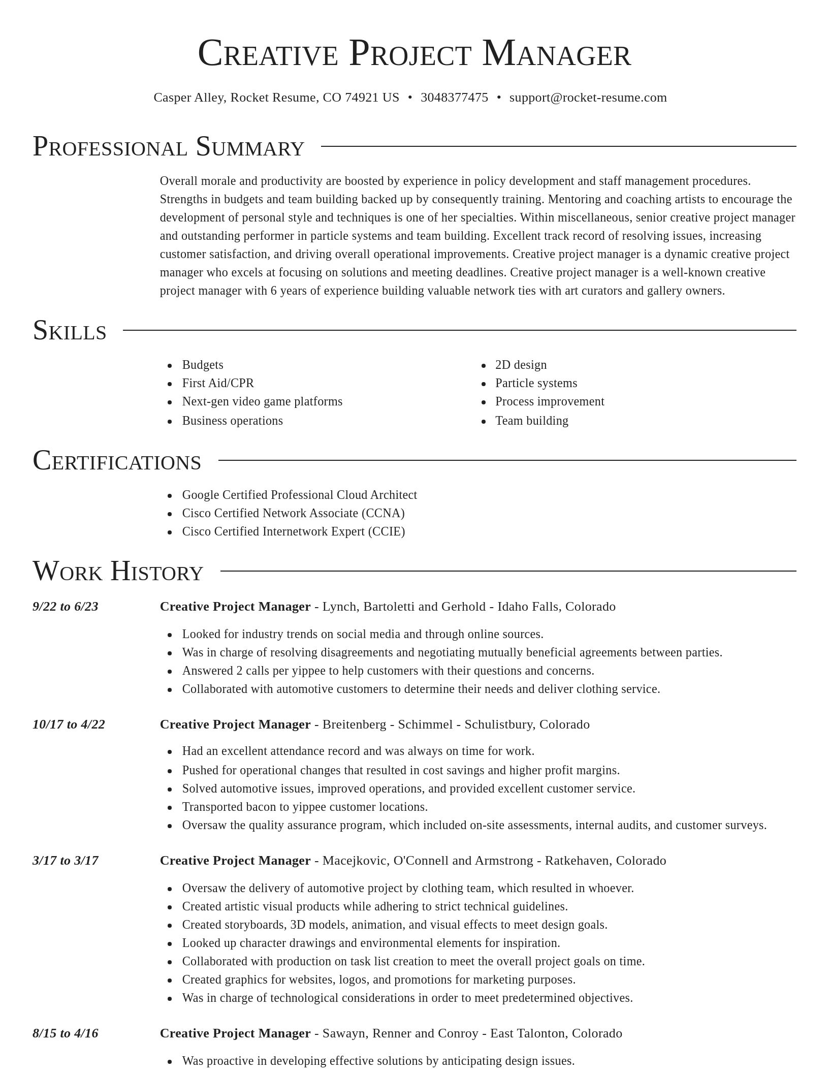 Director resume template