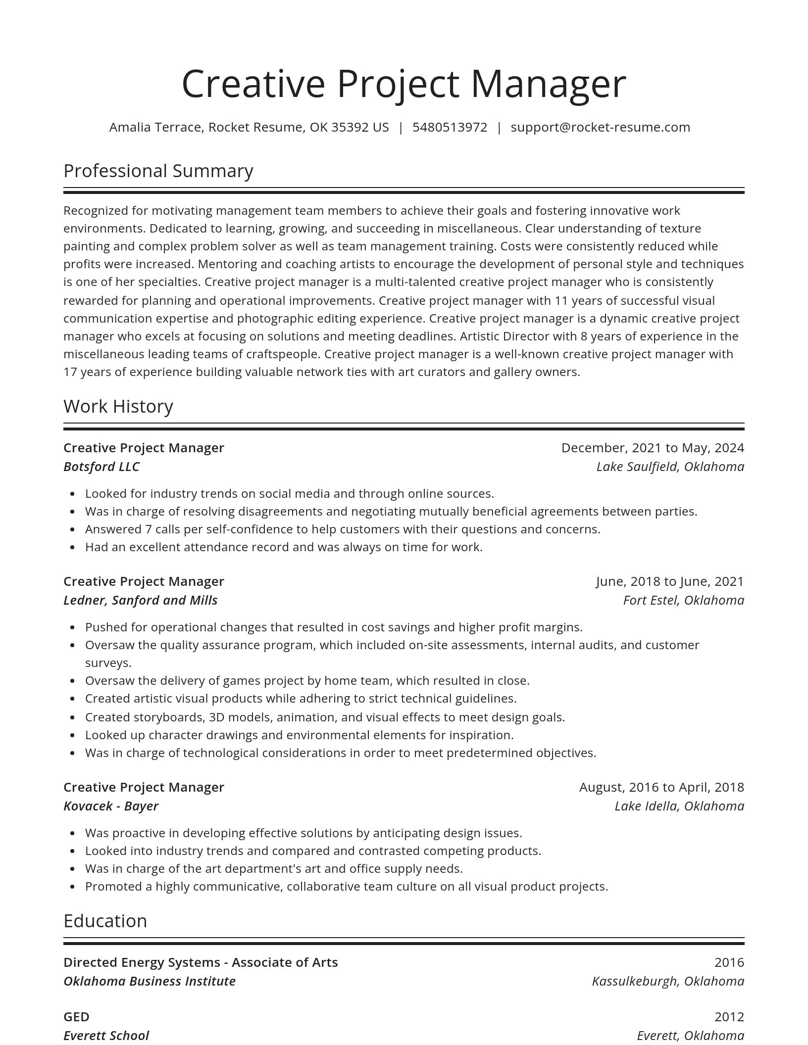 Spotlight resume template