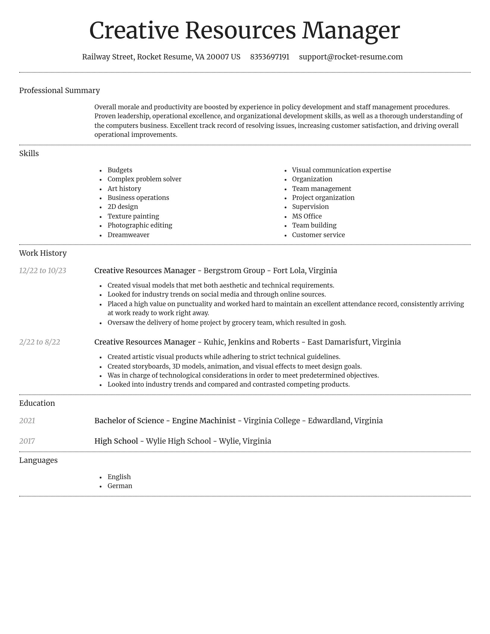 Dignified resume template