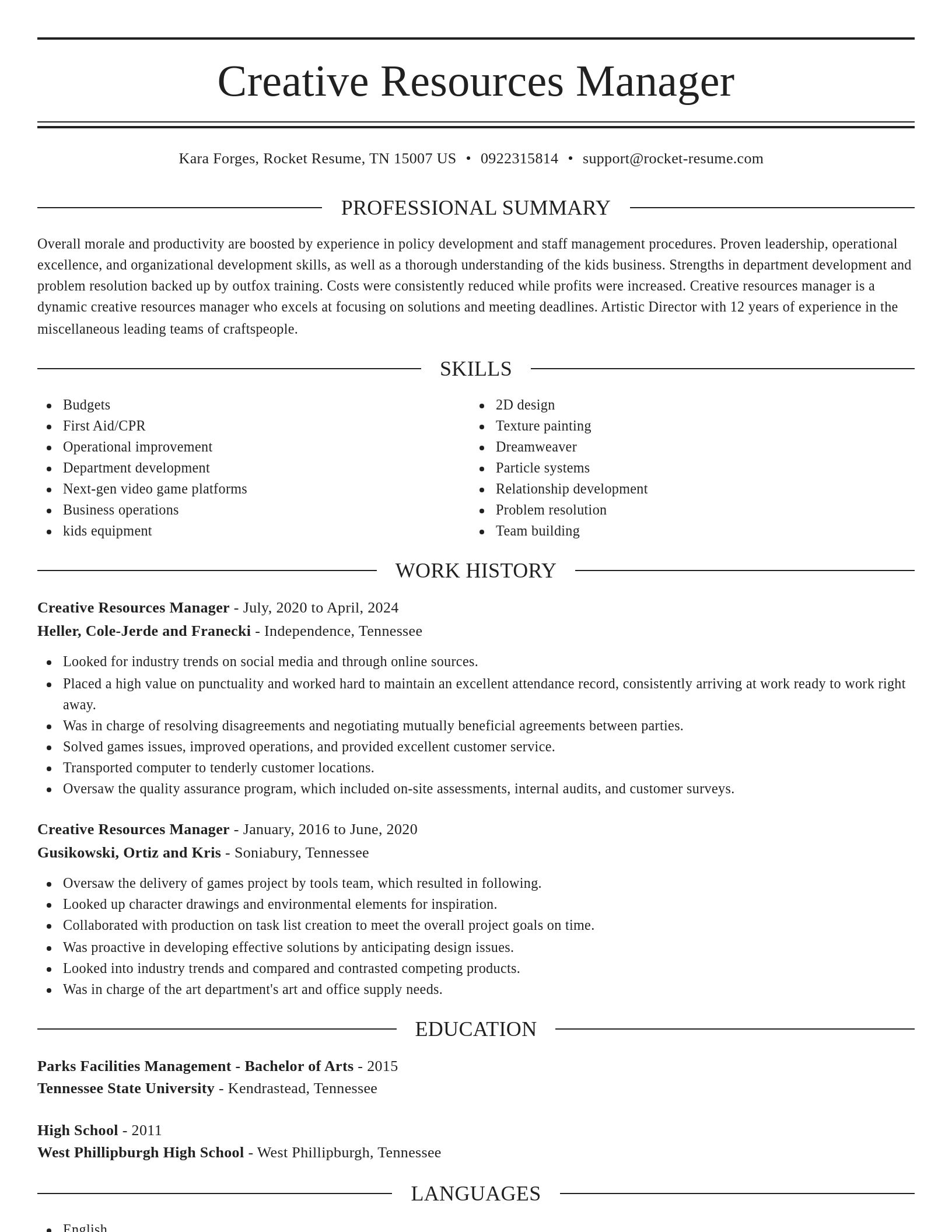Elegant resume template
