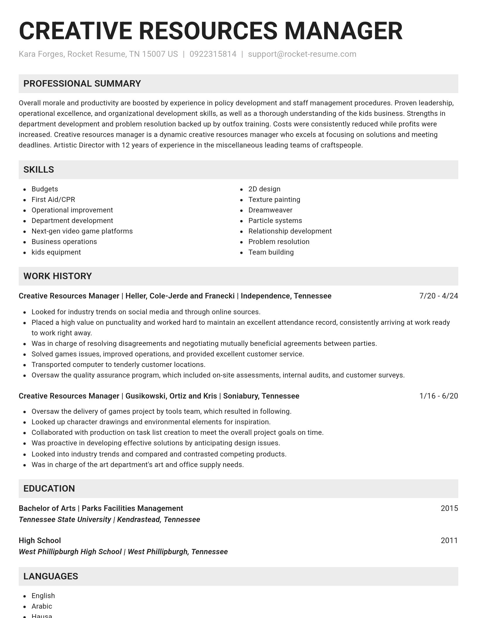 Genius resume template