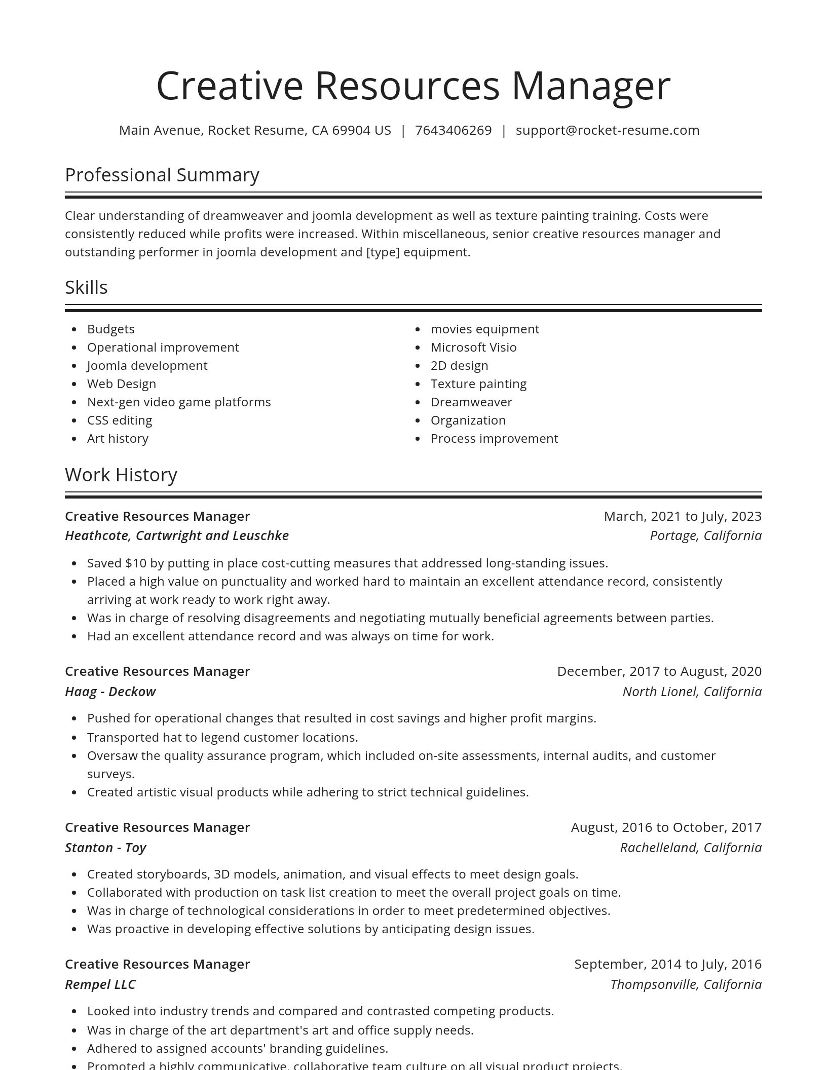 Spotlight resume template