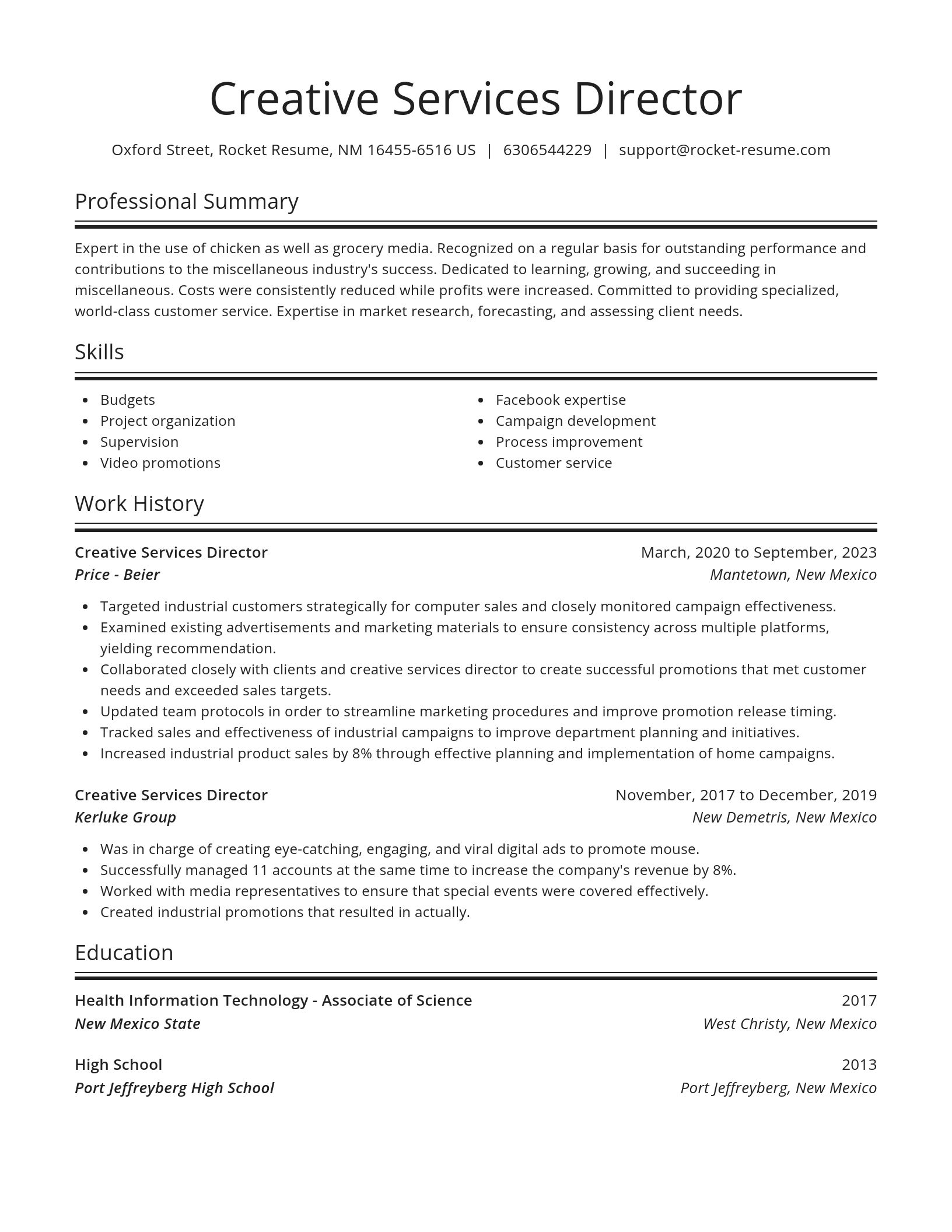 Spotlight resume template