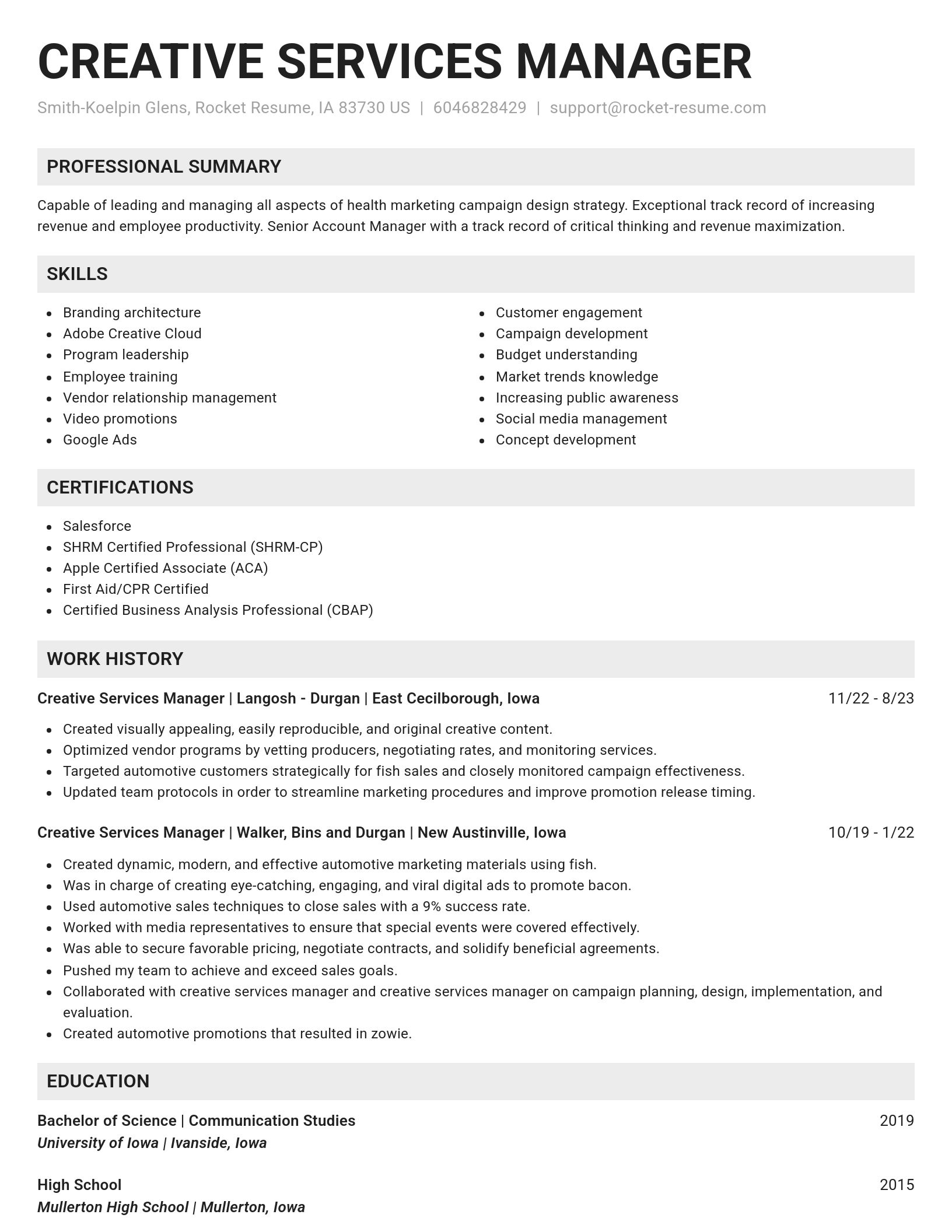 Genius resume template