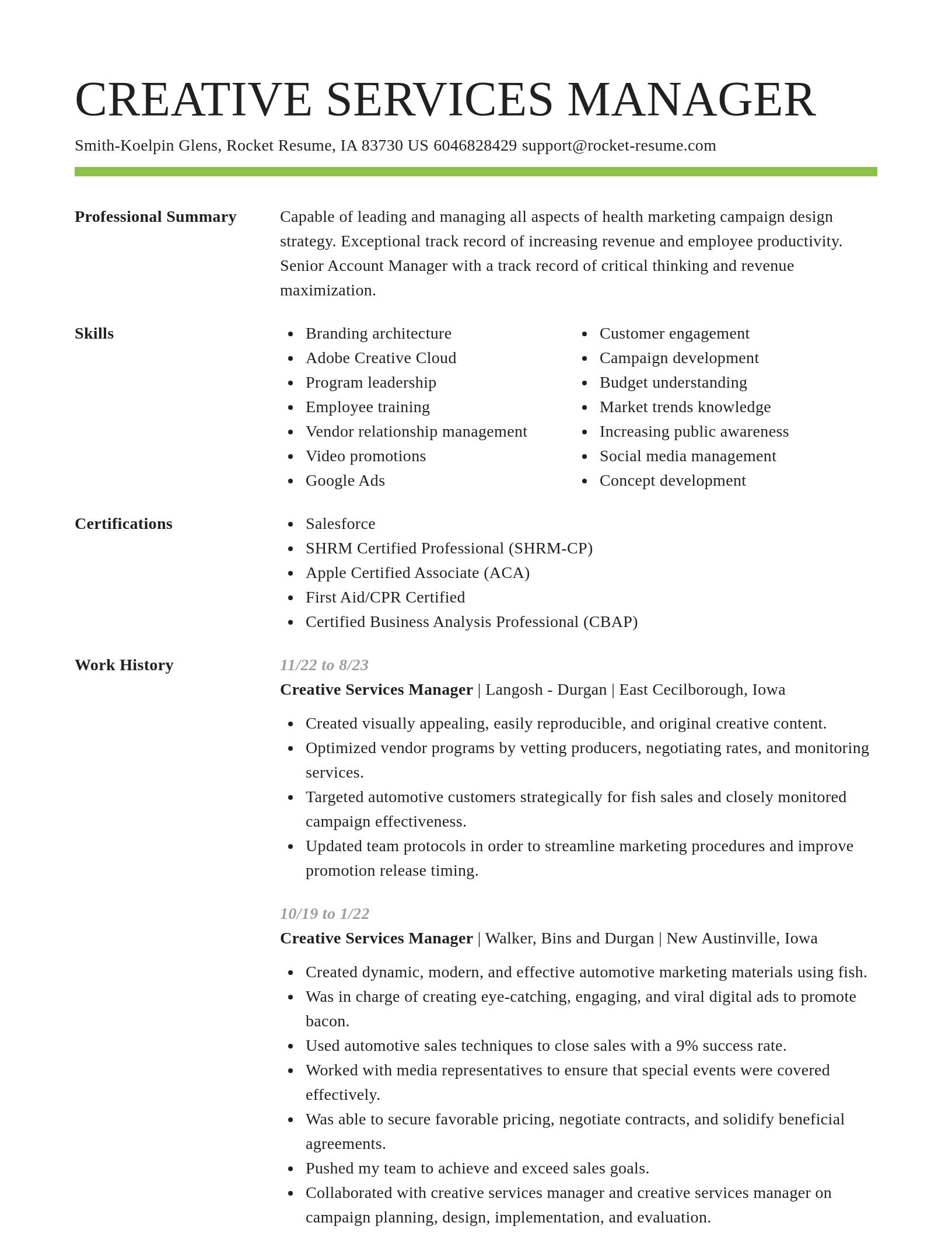 Smart resume template