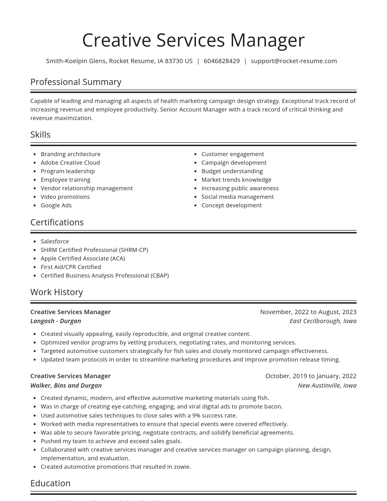 Spotlight resume template
