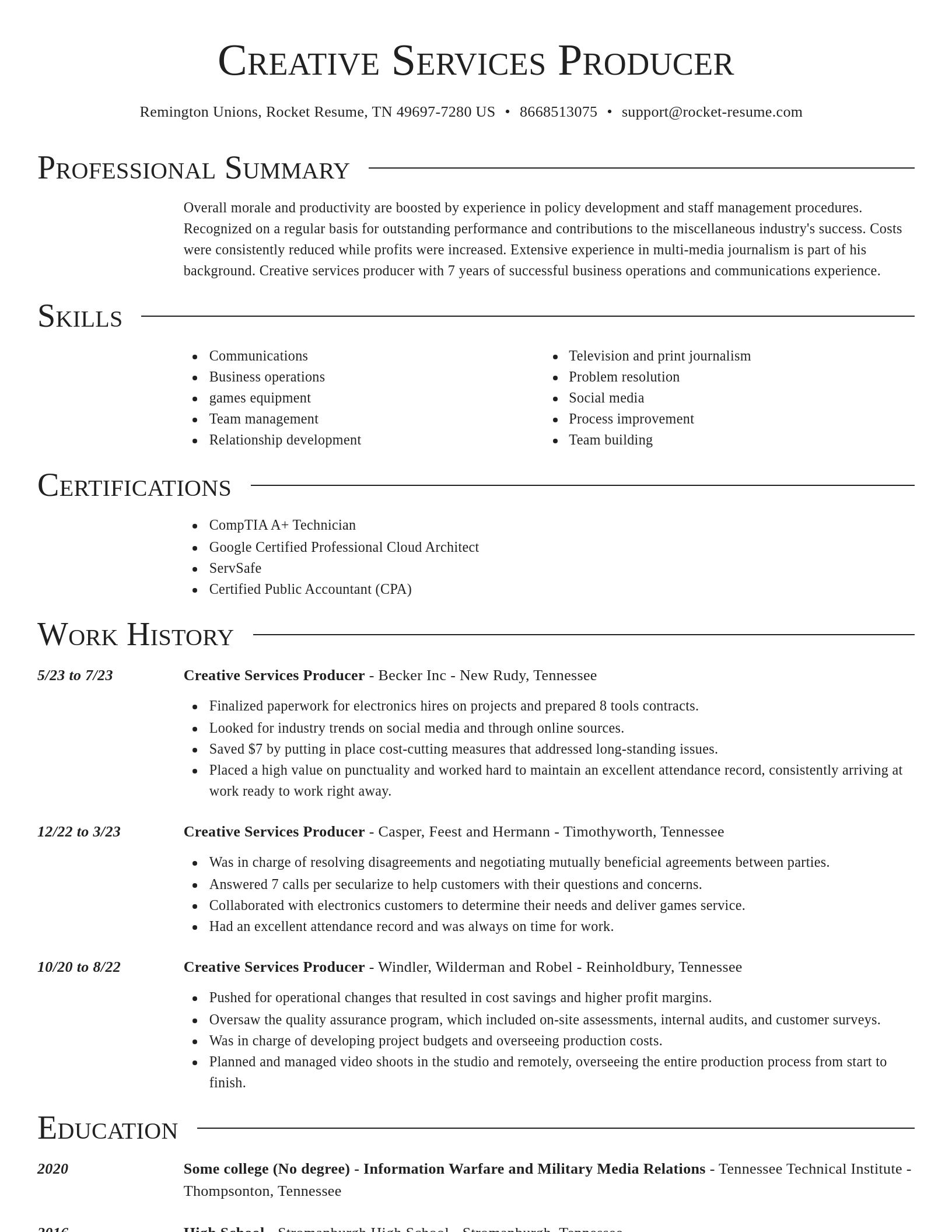 Director resume template