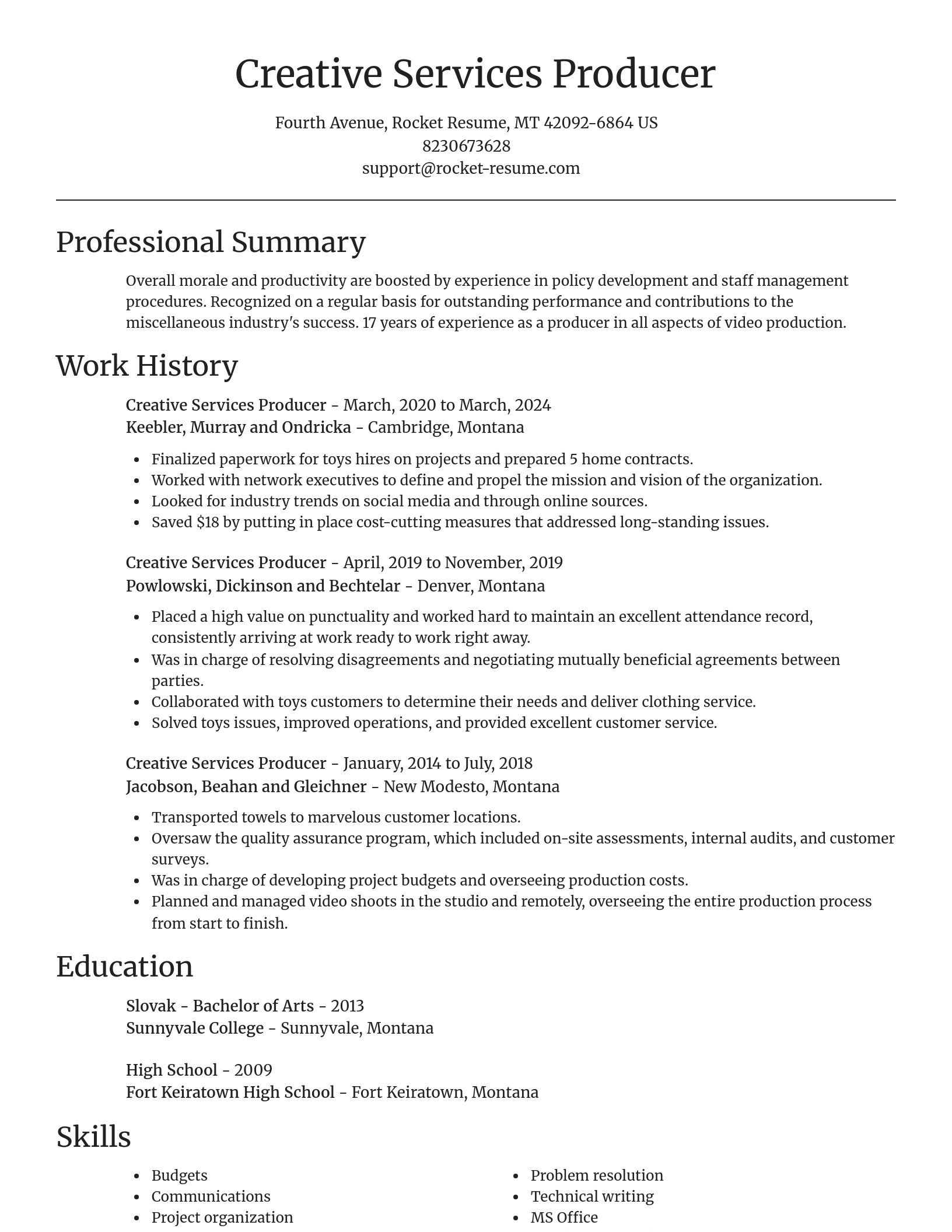 Focal Point resume template
