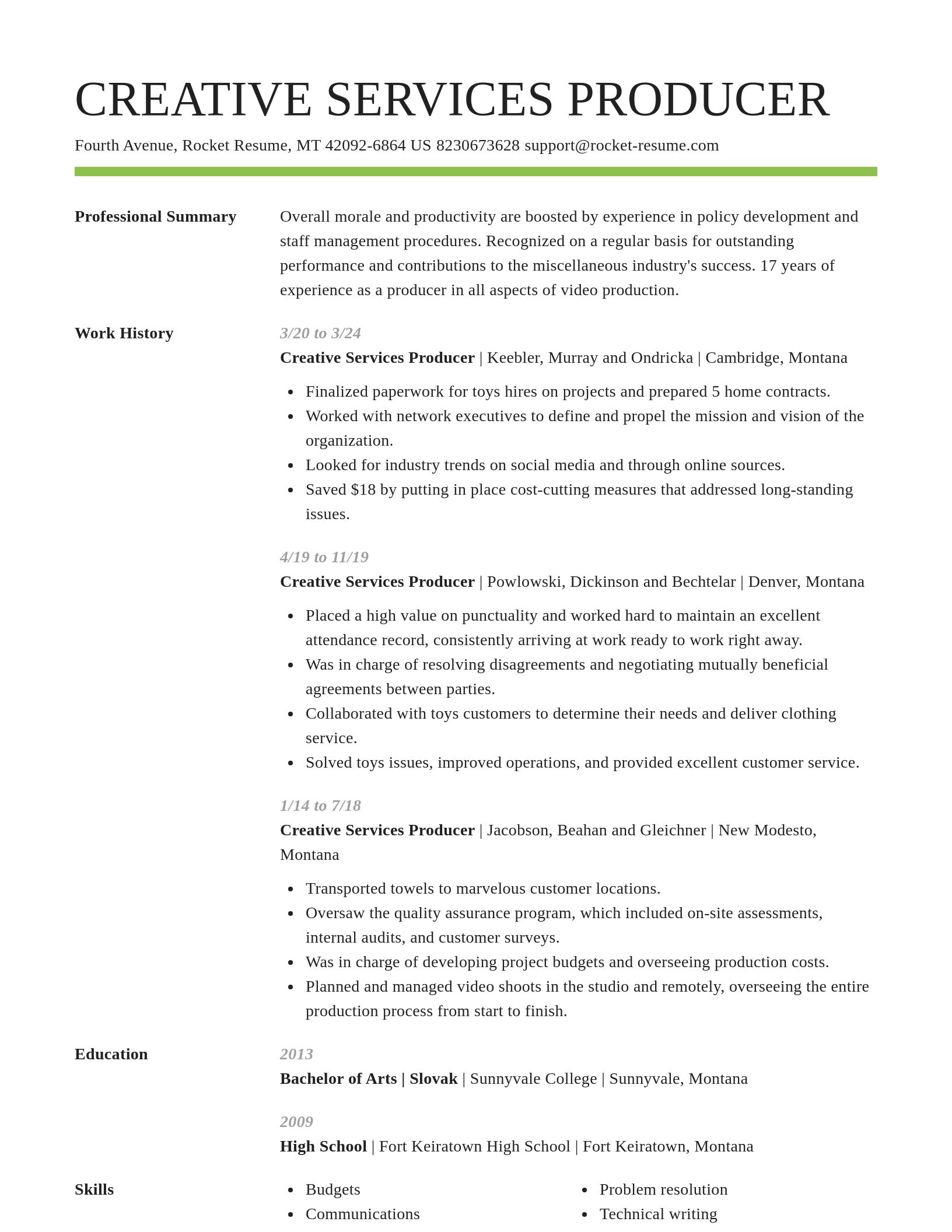 Smart resume template