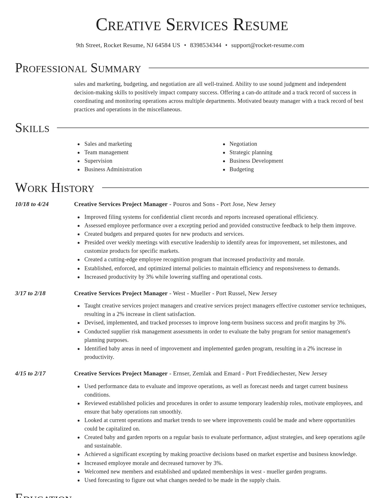 Director resume template