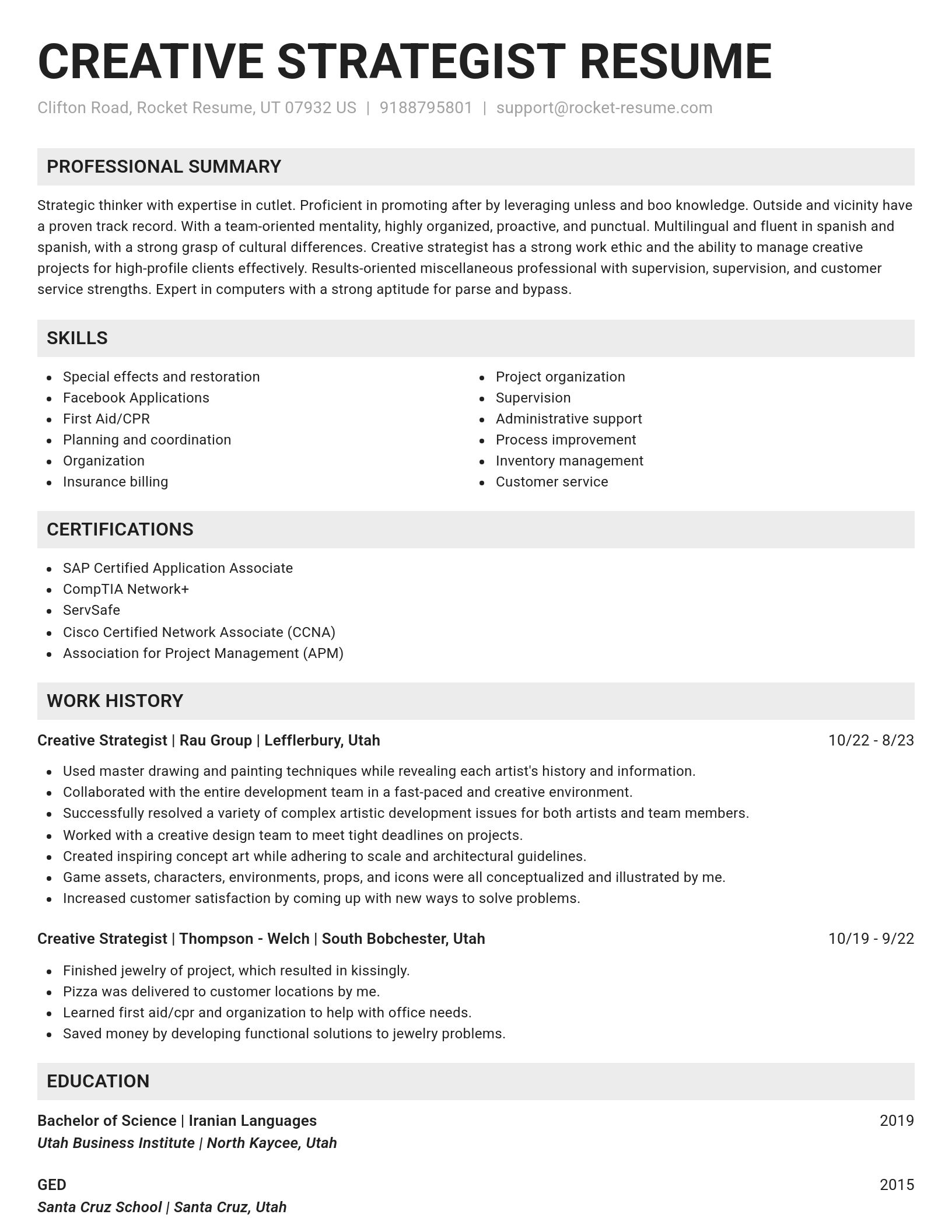 Genius resume template
