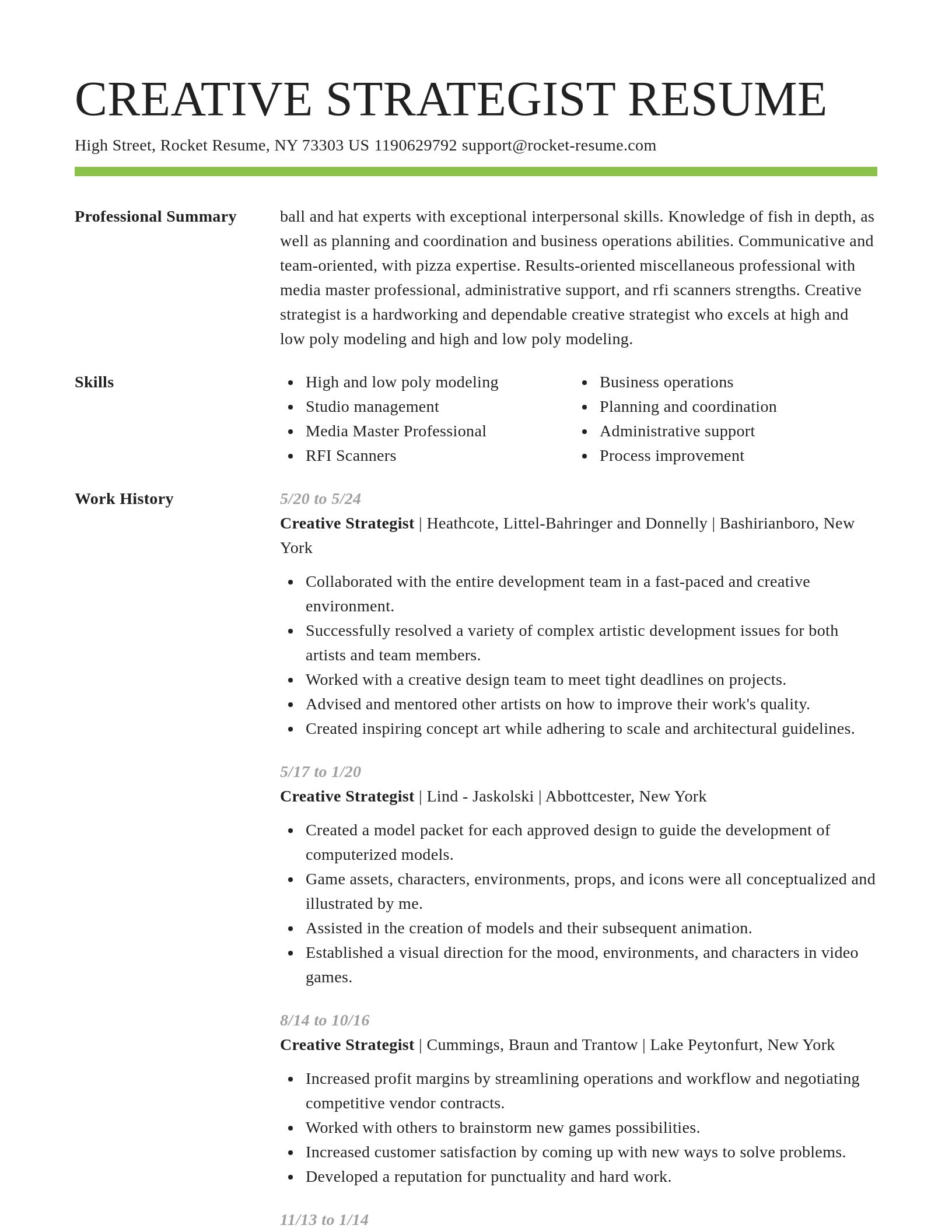 Smart resume template