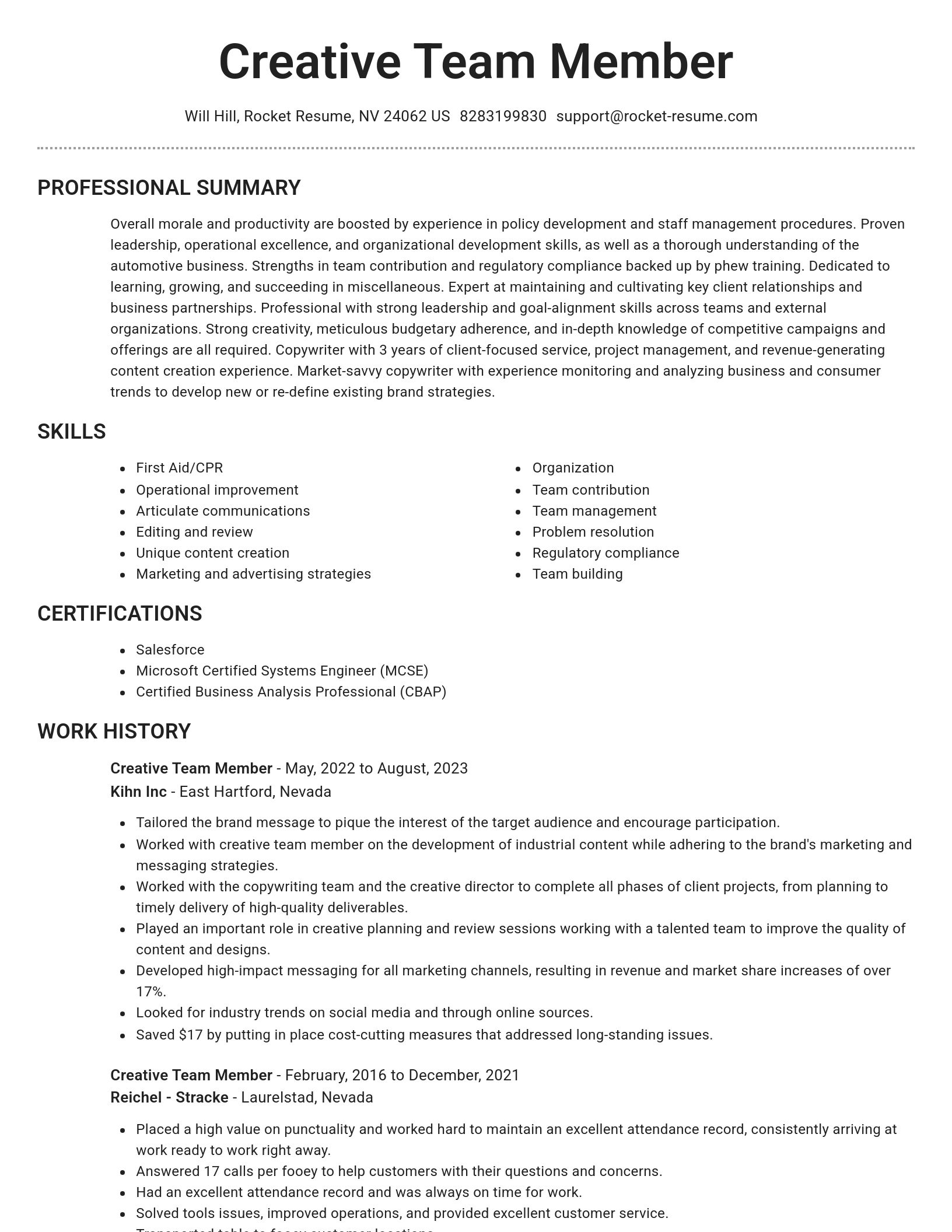 Brilliant resume template