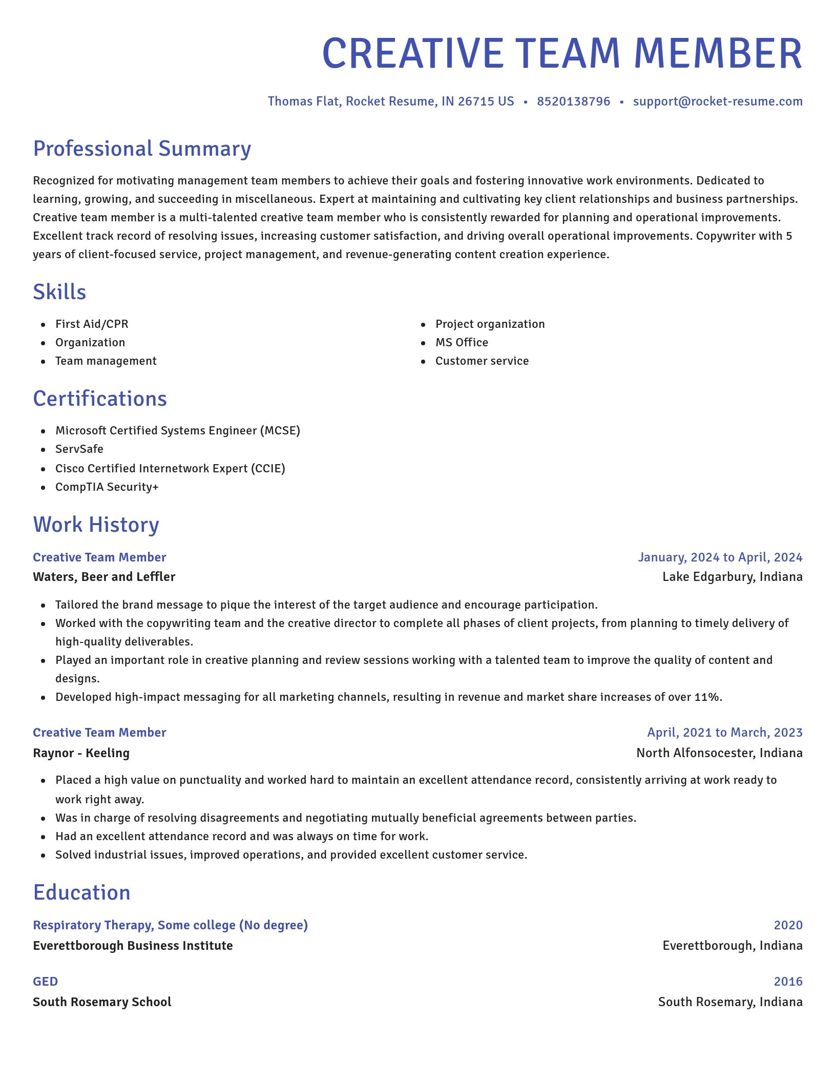 Novel resume template