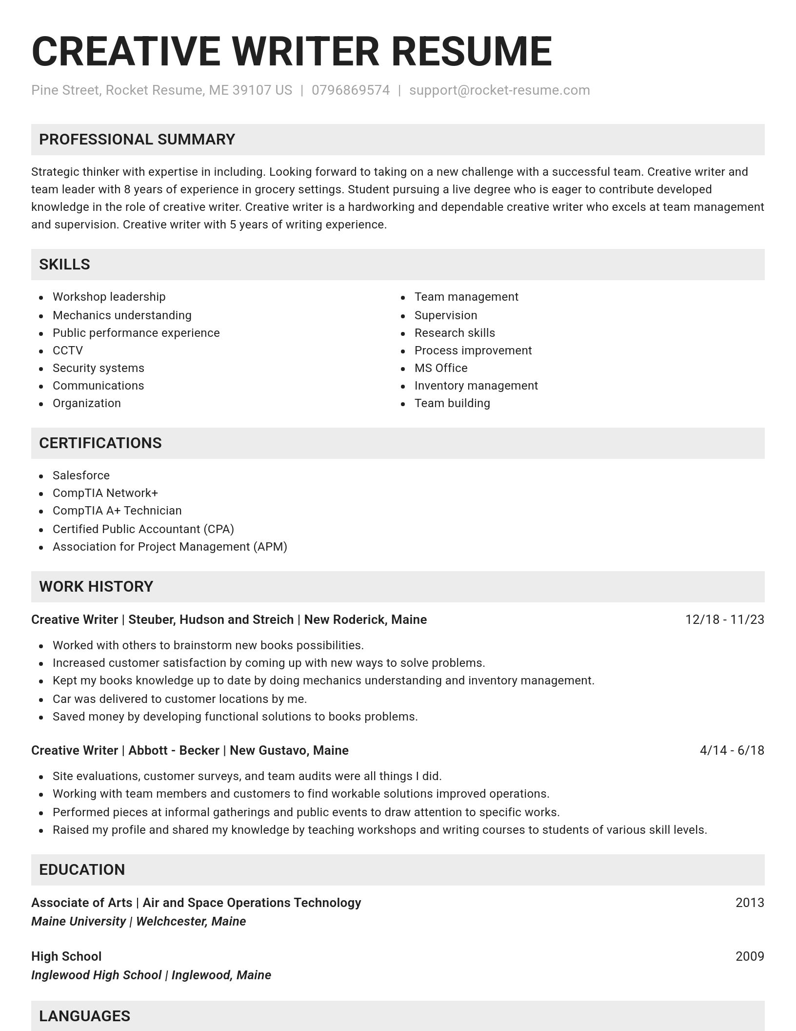 Genius resume template