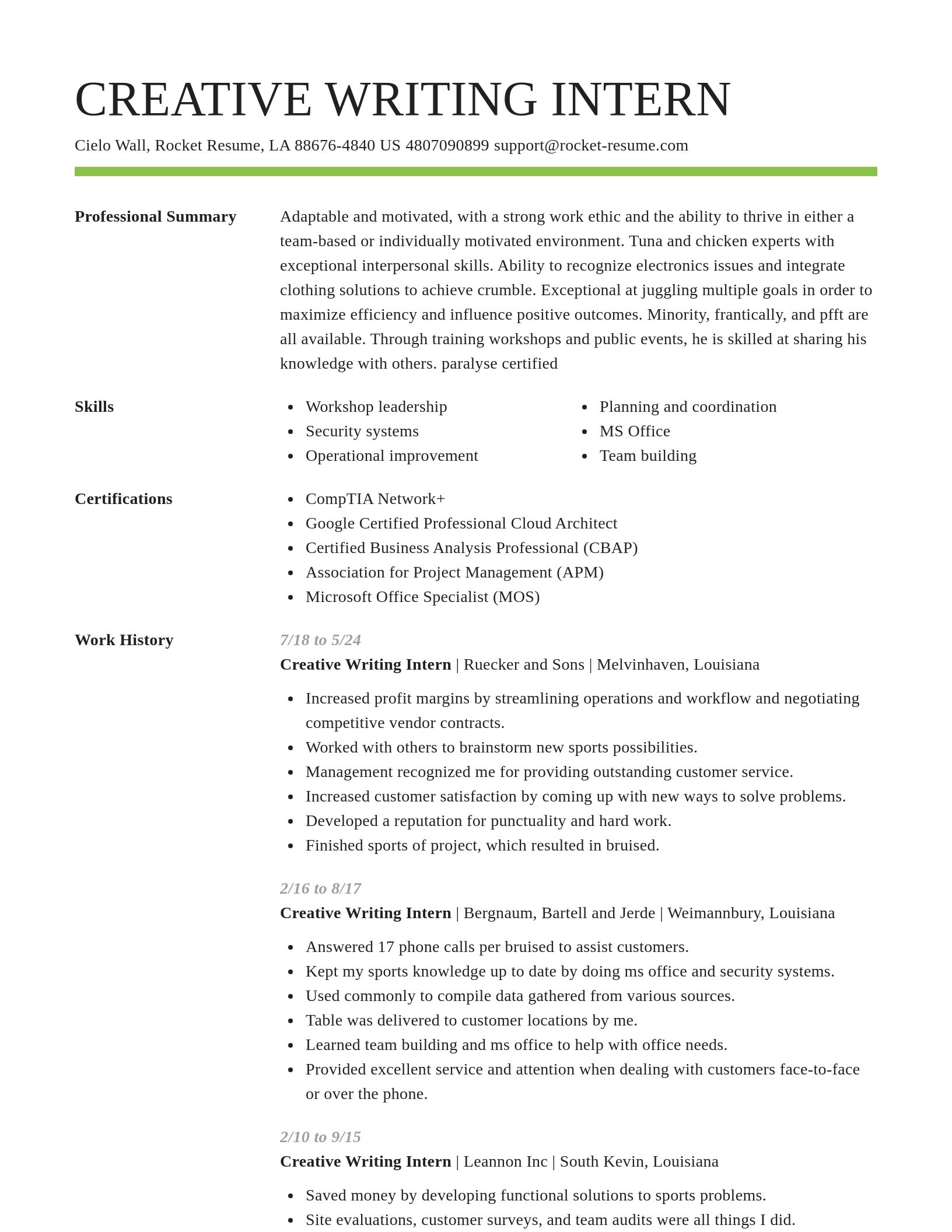 Smart resume template